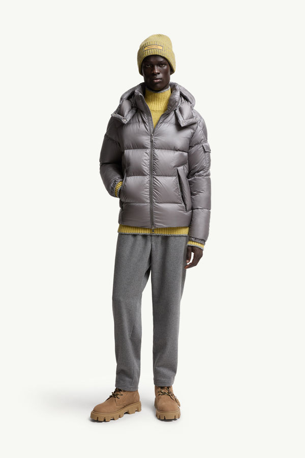 Couyere Hooded Short Down Jacket Men Gray Moncler 0