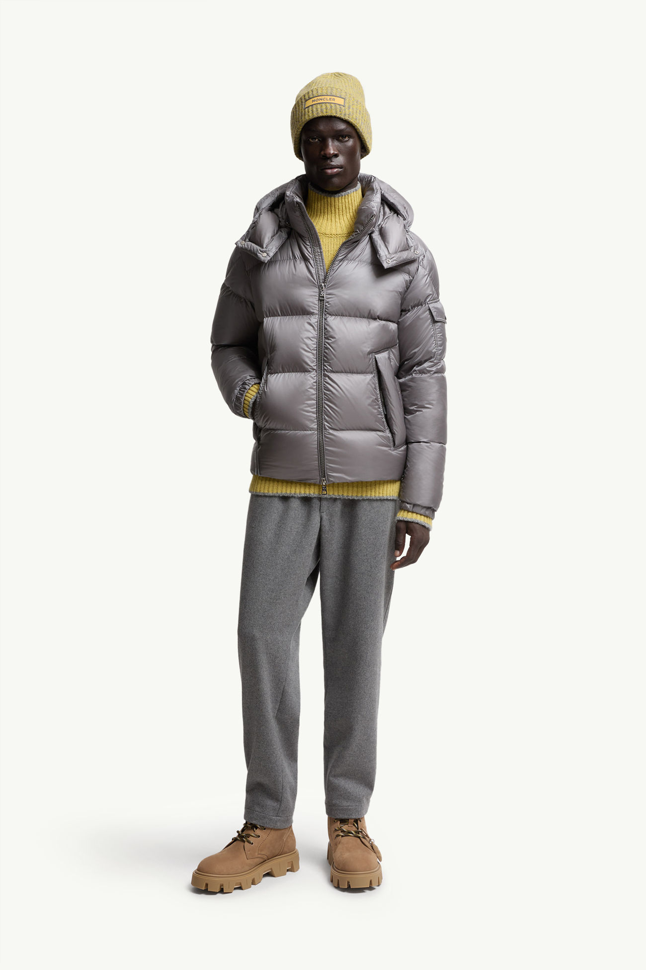 Couyere kurze Daunenjacke mit Kapuze Herren Grau Moncler 0