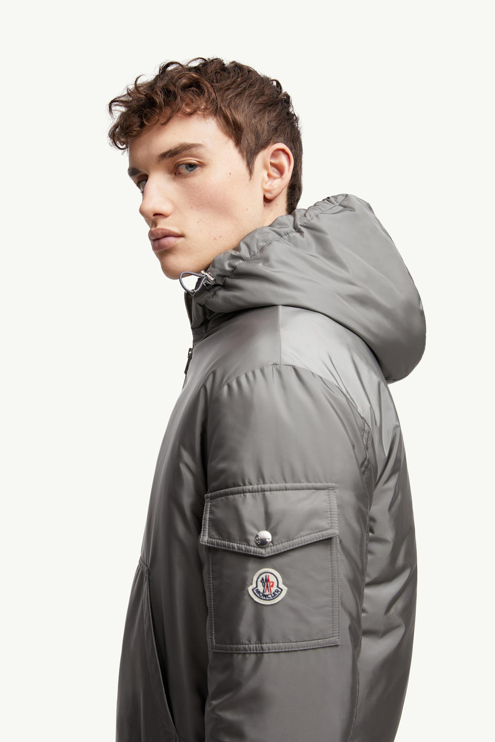 Grey Poiliot Hooded Short Down Jacket - Short Down Jackets for Men