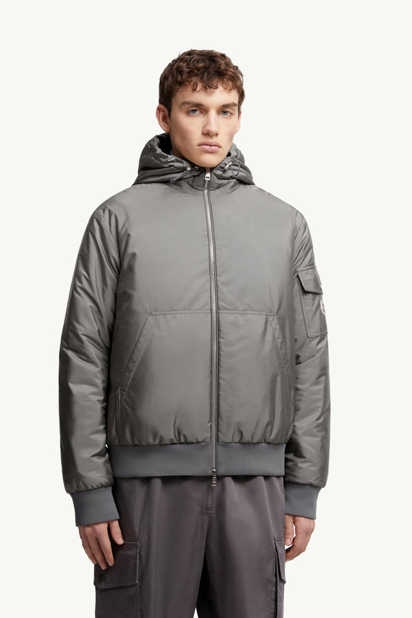 Poiliot Hooded Short Down Jacket Men Gray Moncler 3