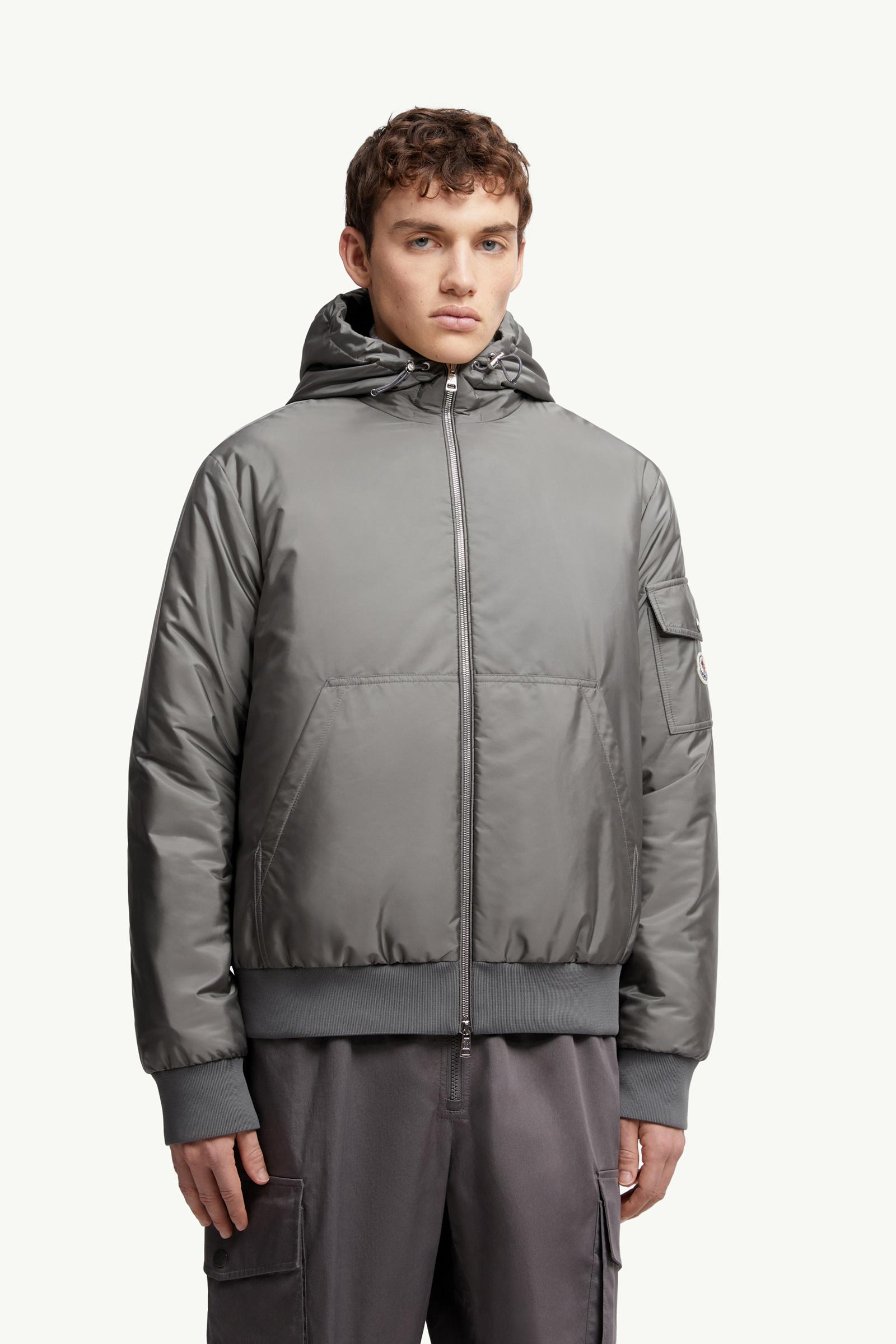 Grey Poiliot Hooded Short Down Jacket - Short Down Jackets for Men