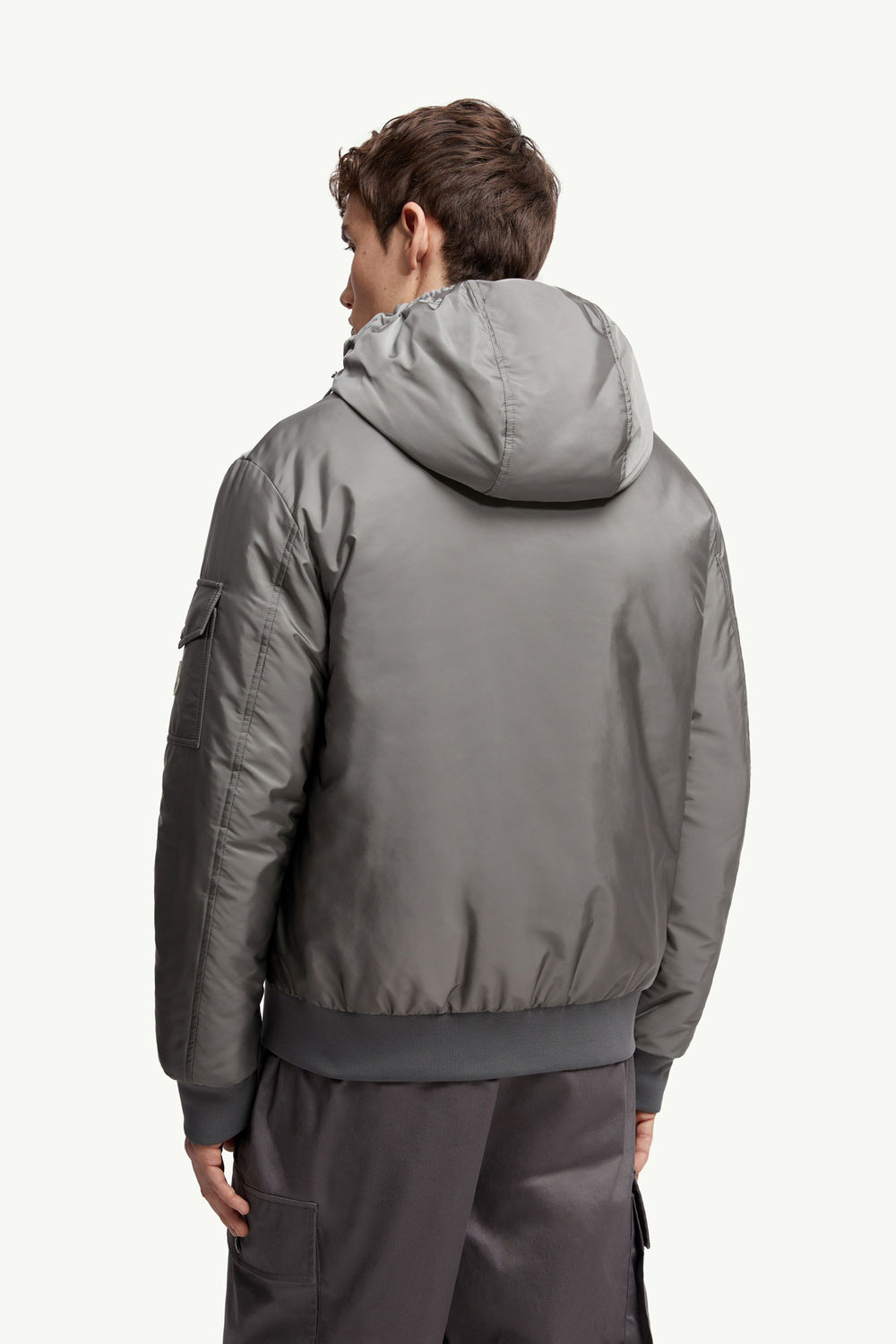 Poiliot Hooded Short Down Jacket Men Gray Moncler 4