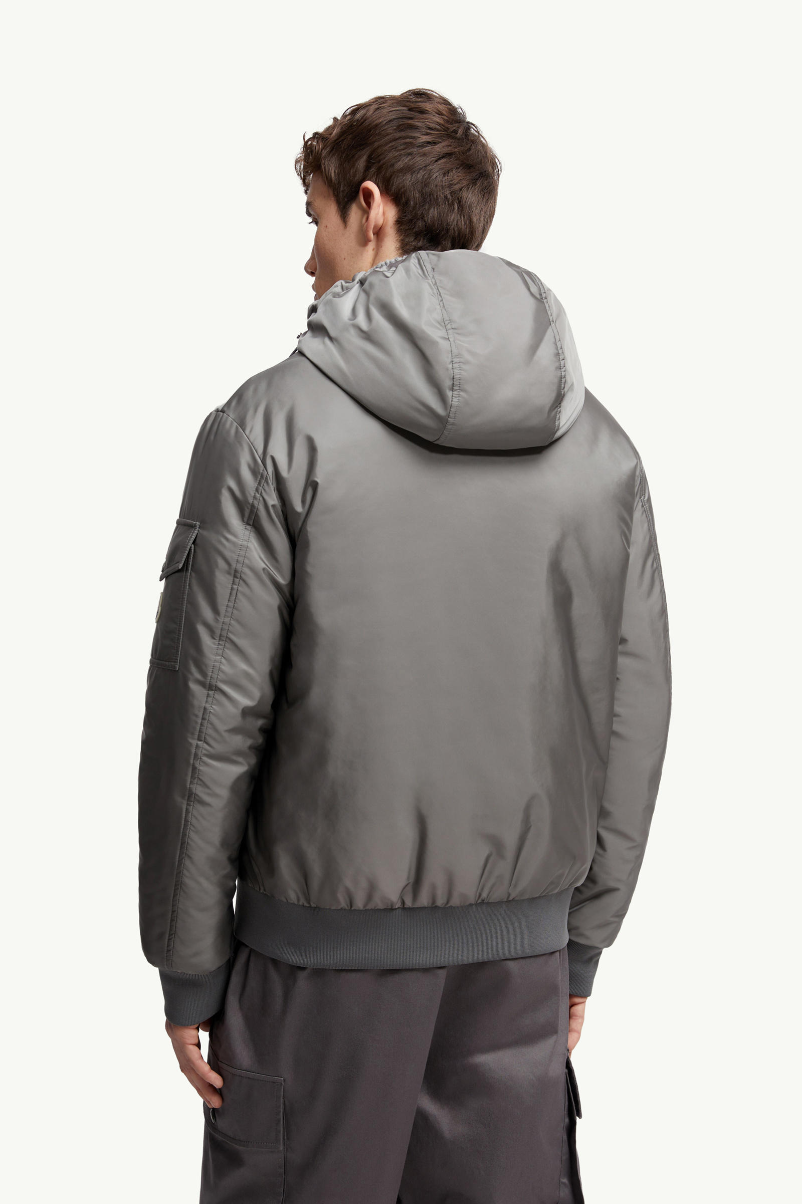 Poiliot Hooded Short Down Jacket Men Gray Moncler 4