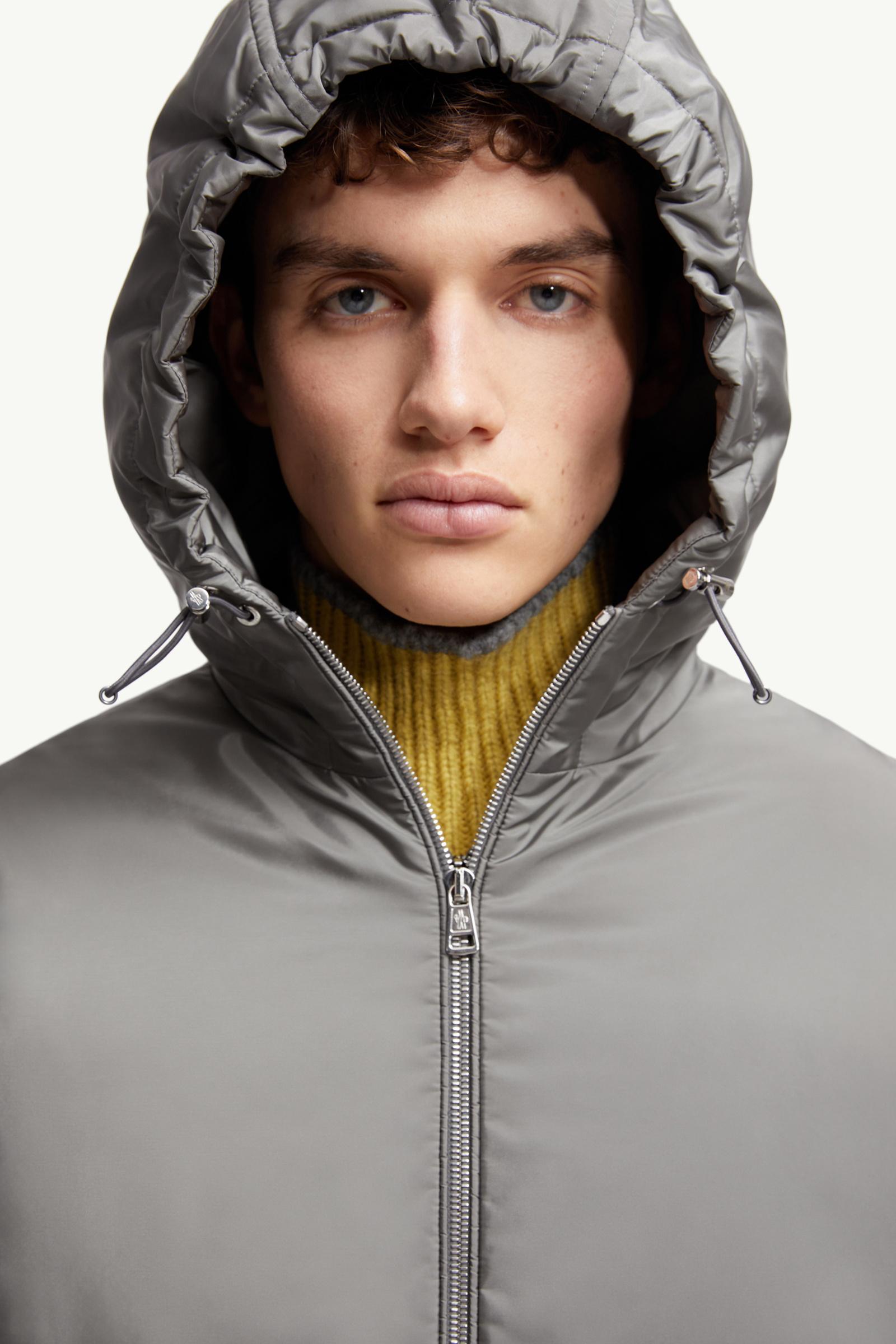 Grey Poiliot Hooded Short Down Jacket - Short Down Jackets for Men