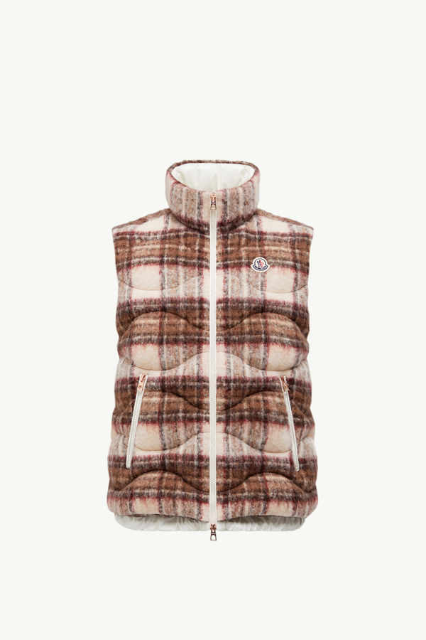 Doudoune sans manches à matelassage géométrique Sfakia Hommes Beige & Rose Moncler 2