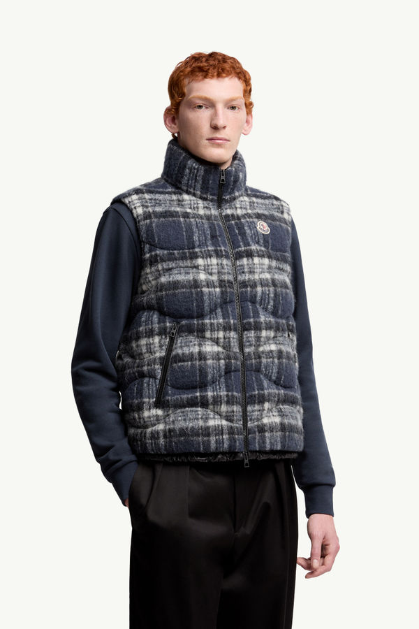 Doudoune sans manches à matelassage géométrique Sfakia Hommes Bleu & Noir Moncler 3