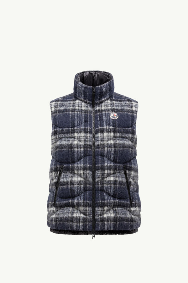 Doudoune sans manches à matelassage géométrique Sfakia Hommes Bleu & Noir Moncler 2