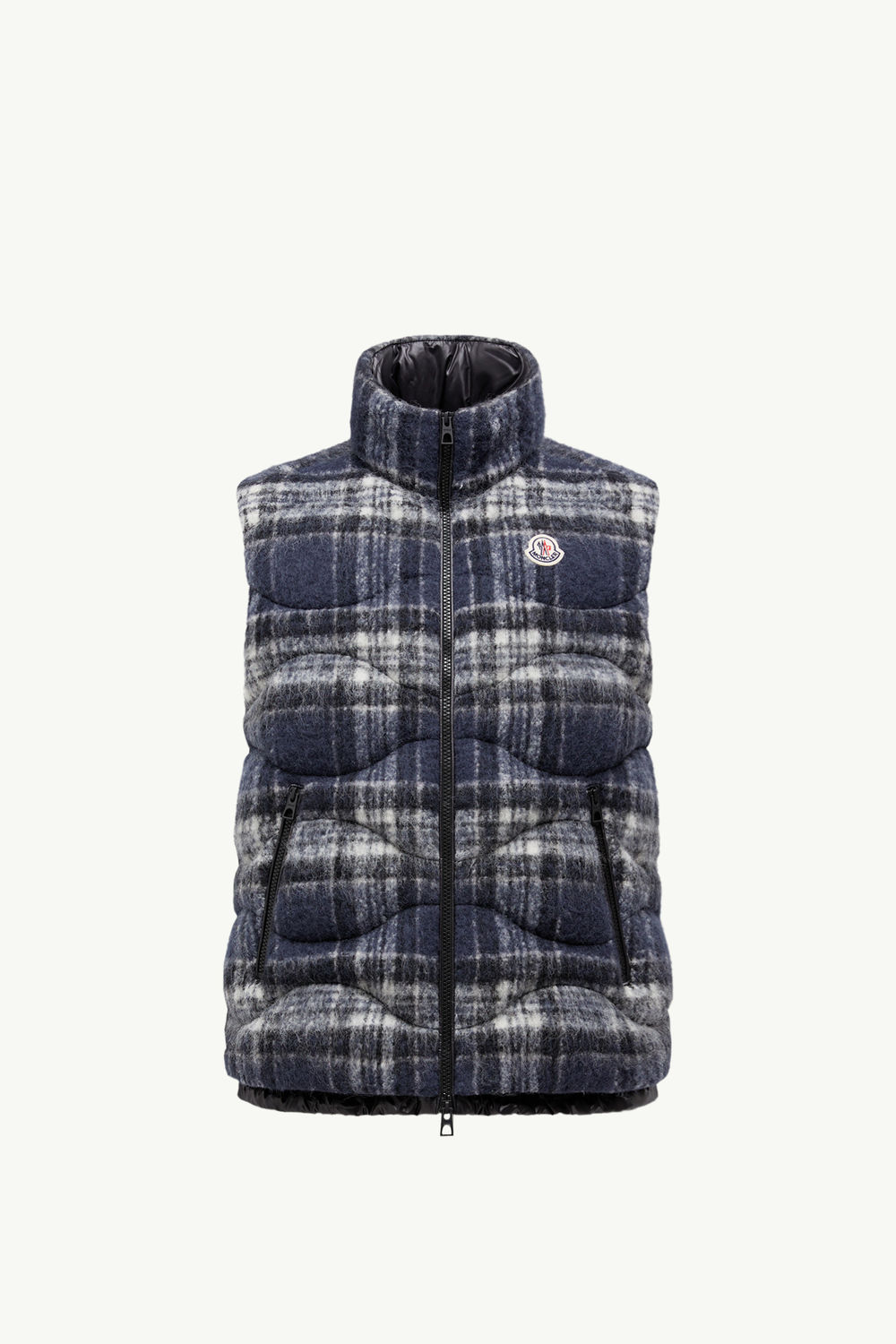 Sfakia geometrisch gesteppte Daunenweste aus Wolle Herren Blau & Schwarz Moncler 2