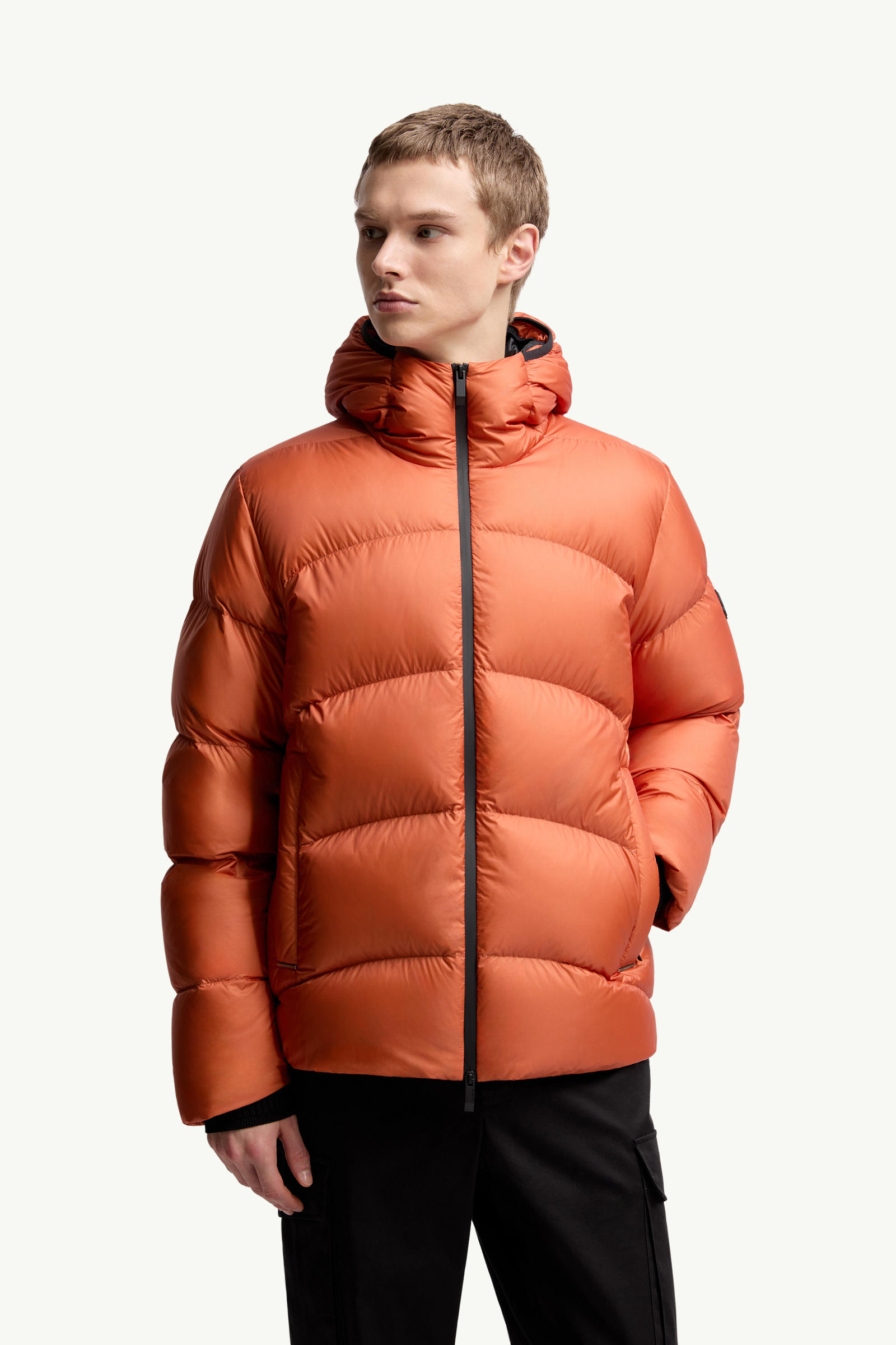 Fulcran Hooded Short Down Jacket Men Dark Orange Moncler 3