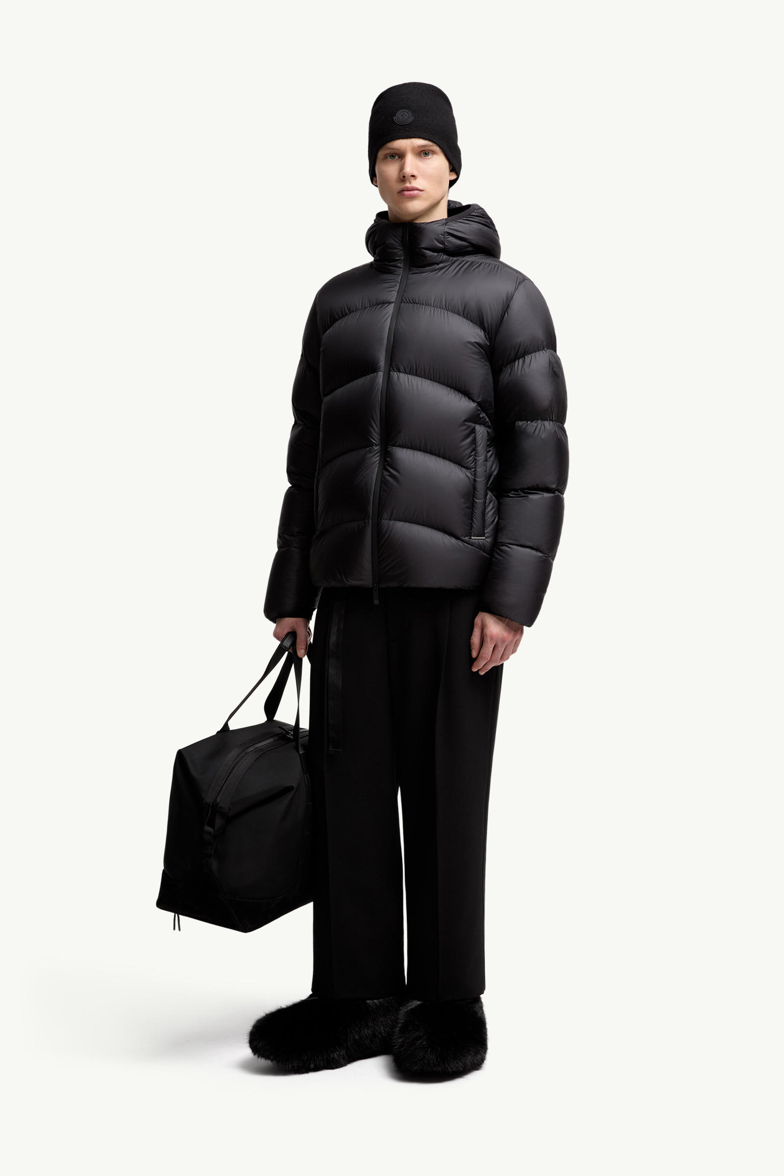 Fulcran Hooded Short Down Jacket Men Black Moncler 0