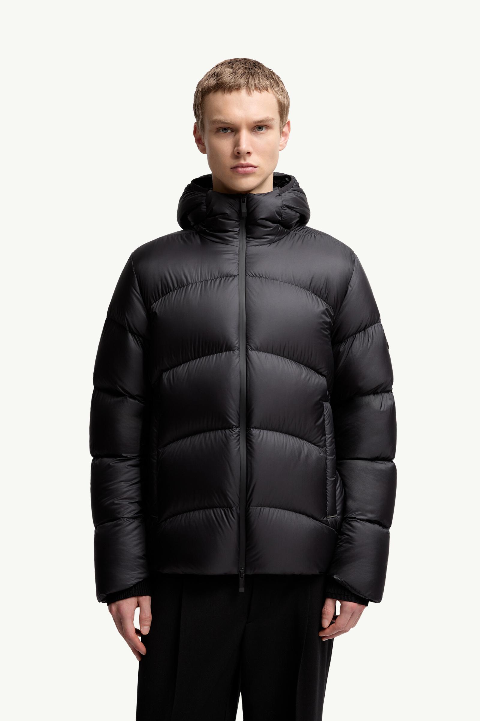 Black Fulcran Hooded Short Down Jacket - Short Down Jackets for