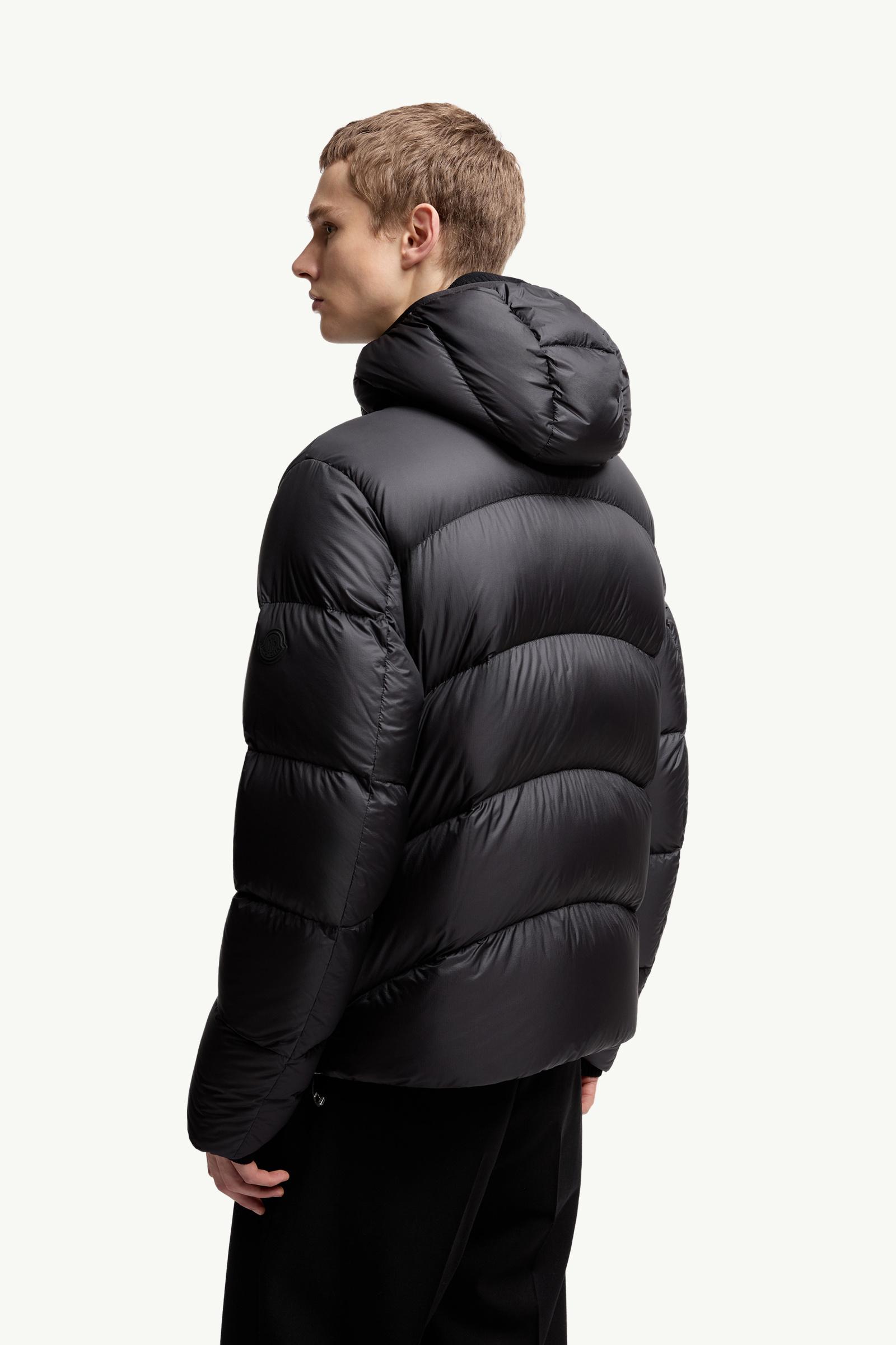 Black Fulcran Hooded Short Down Jacket - Short Down Jackets for