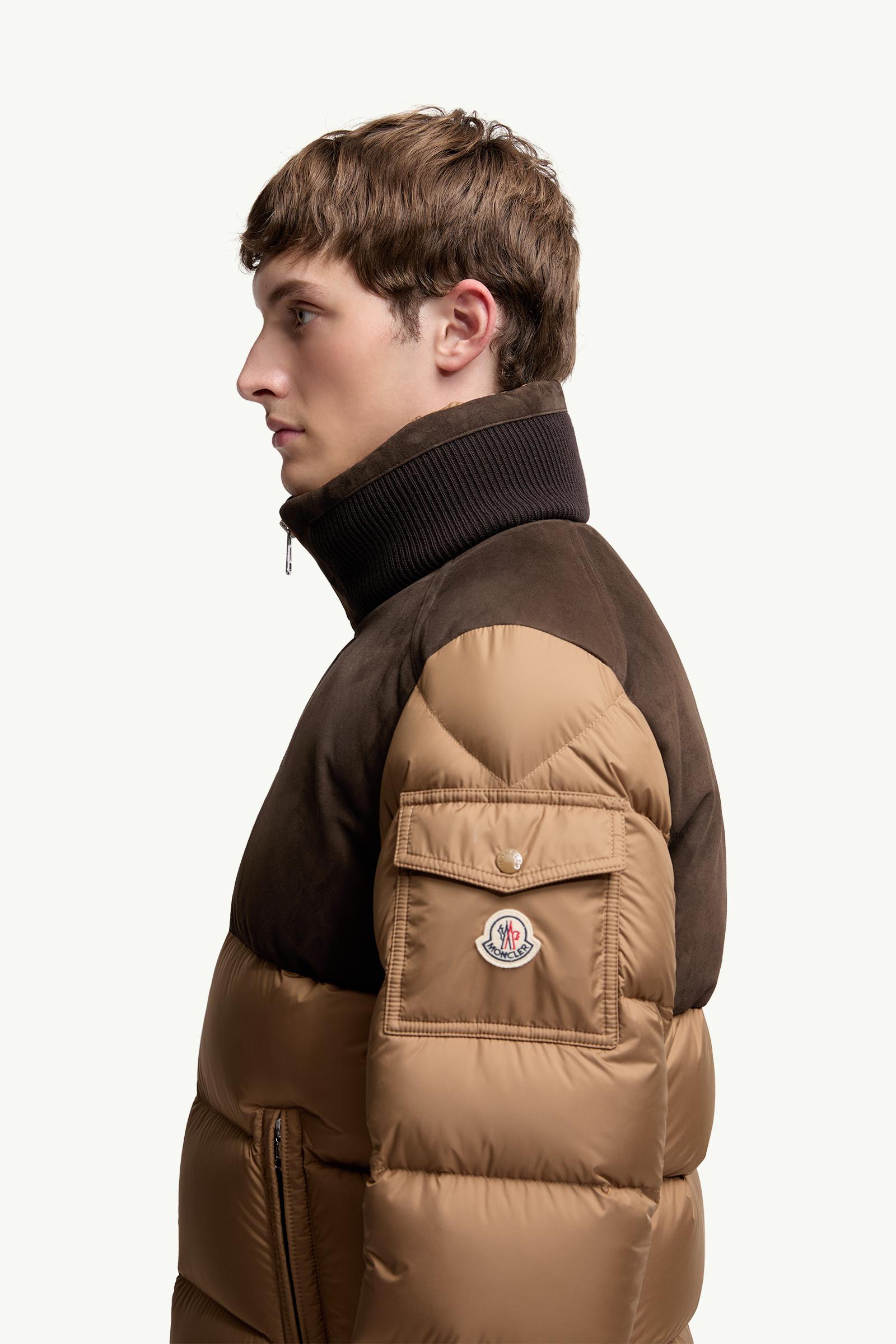 Cheverny Suede Short Down Jacket Men Beige Moncler 1