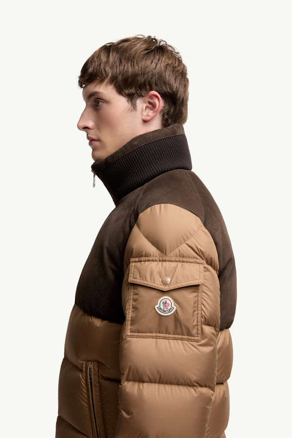 Cheverny Suede Short Down Jacket Men Beige Moncler 1