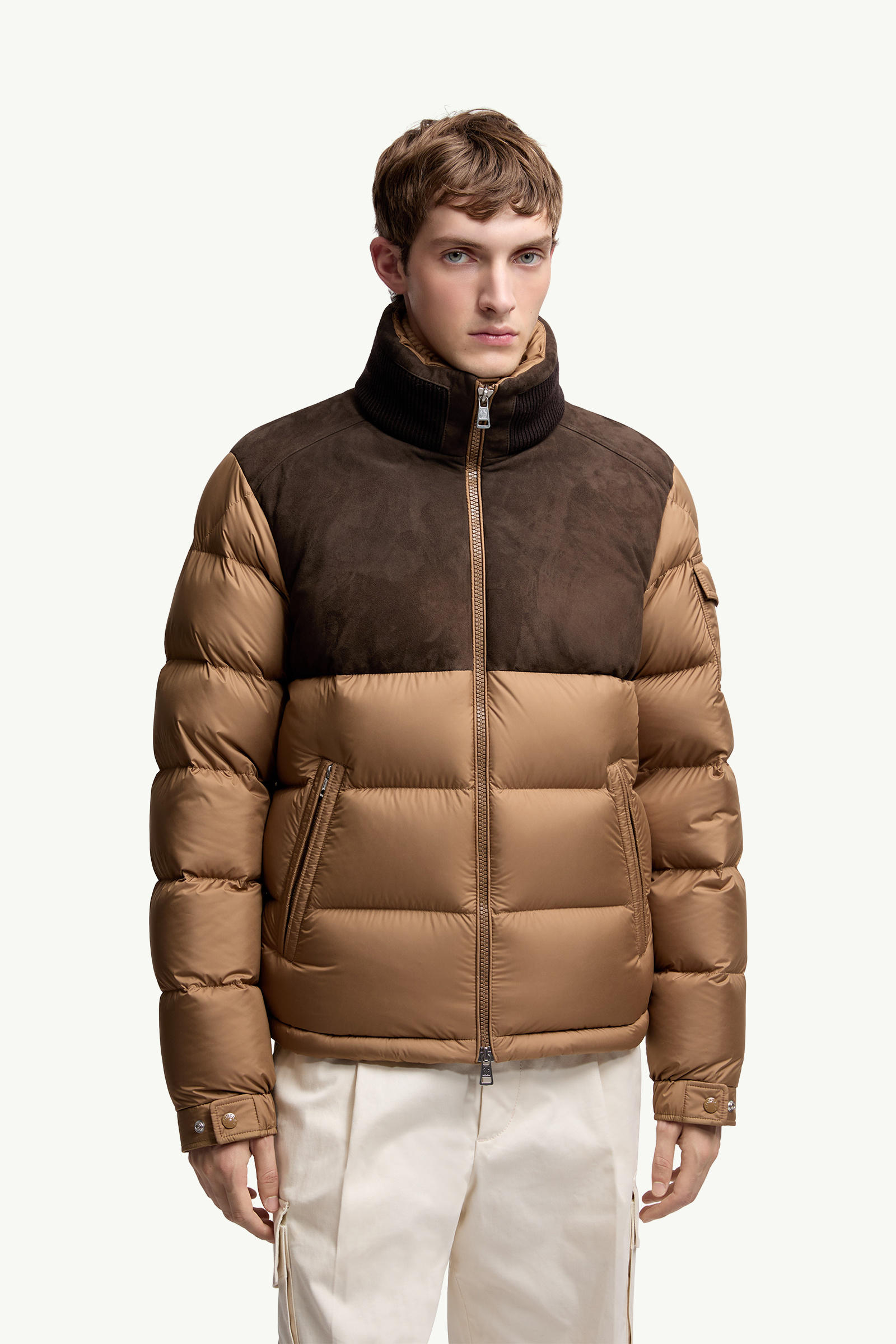 Cheverny Suede Short Down Jacket Men Beige Moncler 3
