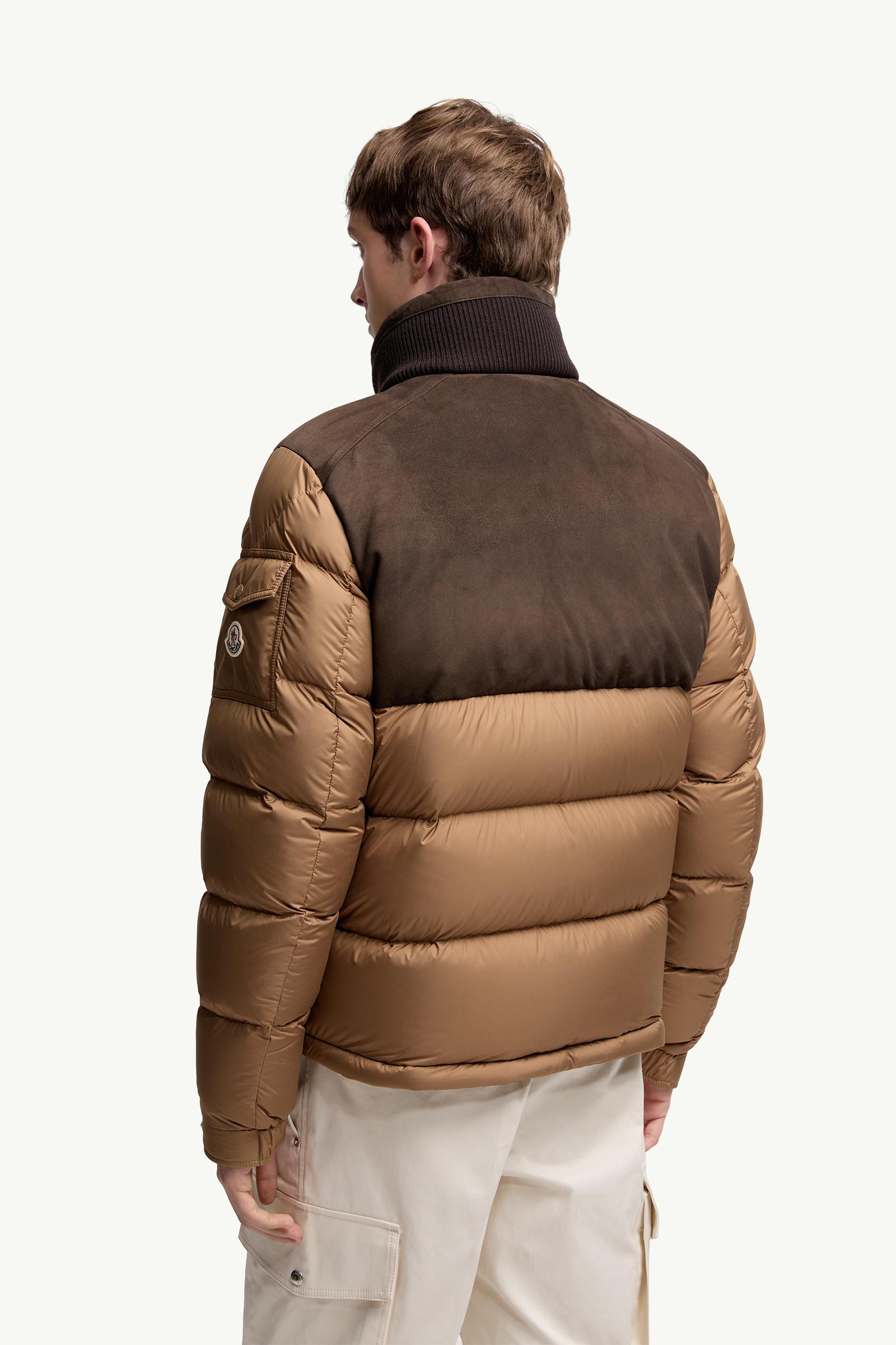 Beige Cheverny Suede Short Down Jacket - Short Down Jackets for