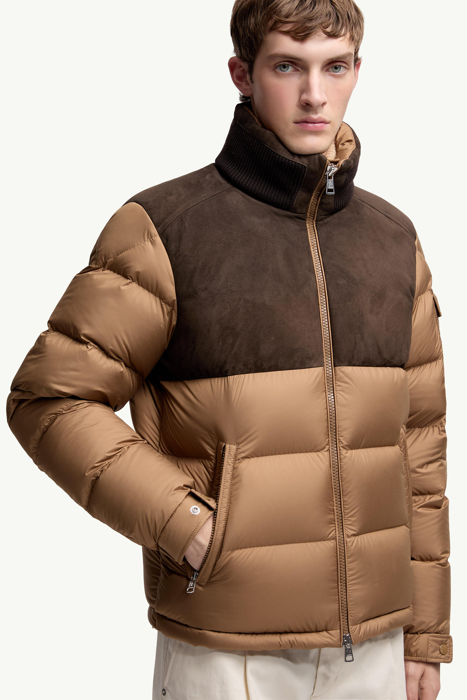 Cheverny Suede Short Down Jacket Men Beige Moncler 5