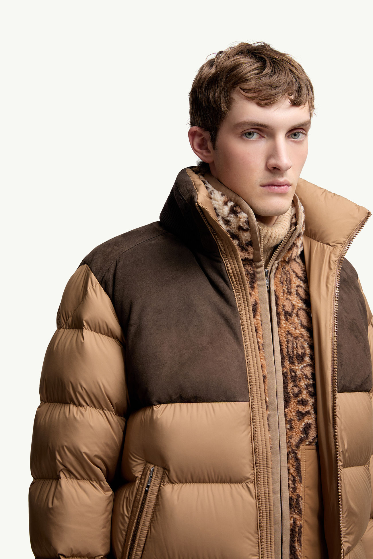 Doudoune courte en daim Cheverny Hommes Beige Moncler 6