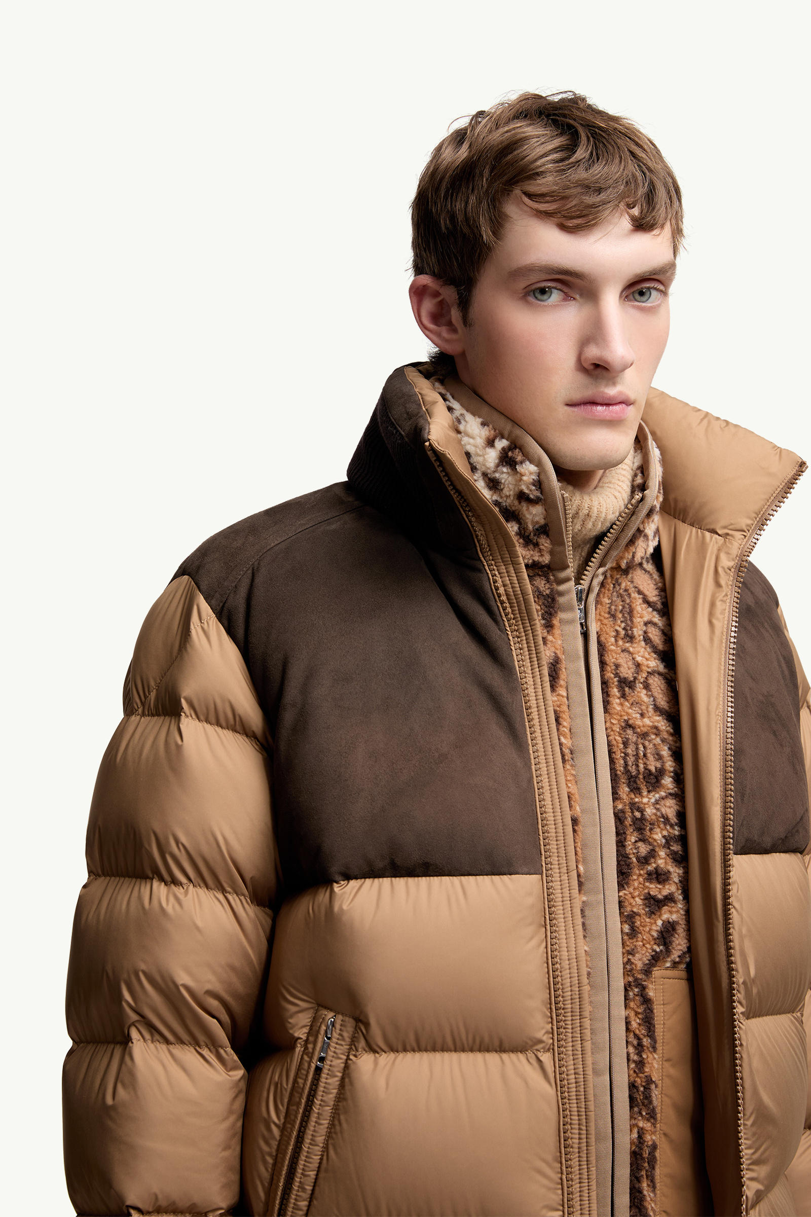 Piumino corto Cheverny in pelle scamosciata Uomo Beige Moncler 6