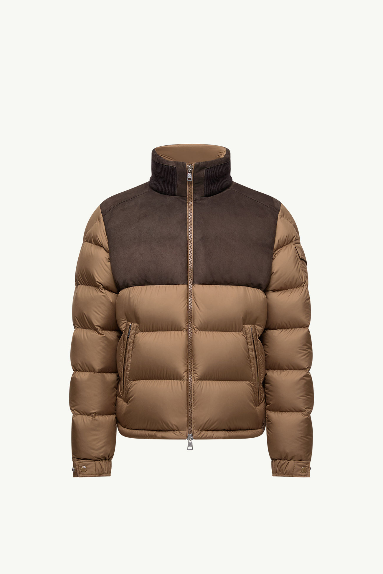 Cheverny kurze Daunenjacke aus Wildleder Herren Beige Moncler 2