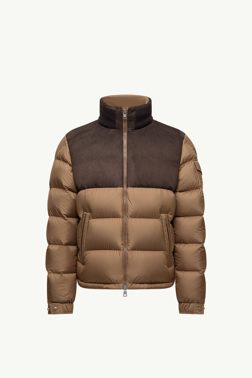 Doudoune courte en daim Cheverny Hommes Beige Moncler 2