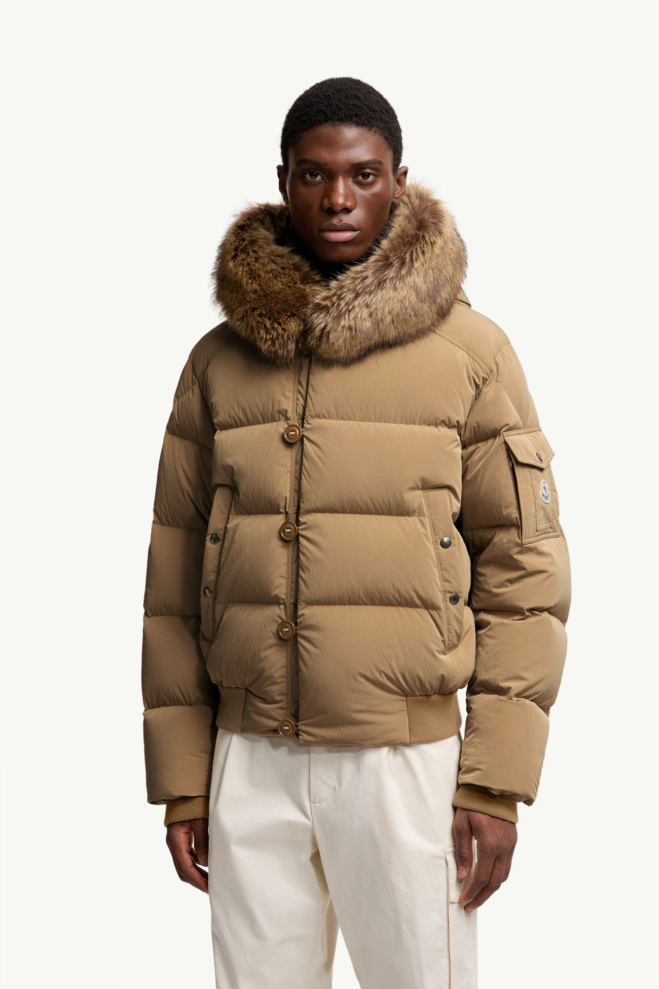 Luynes 후드 쇼트 다운 재킷 남성 베이지 Moncler 3
