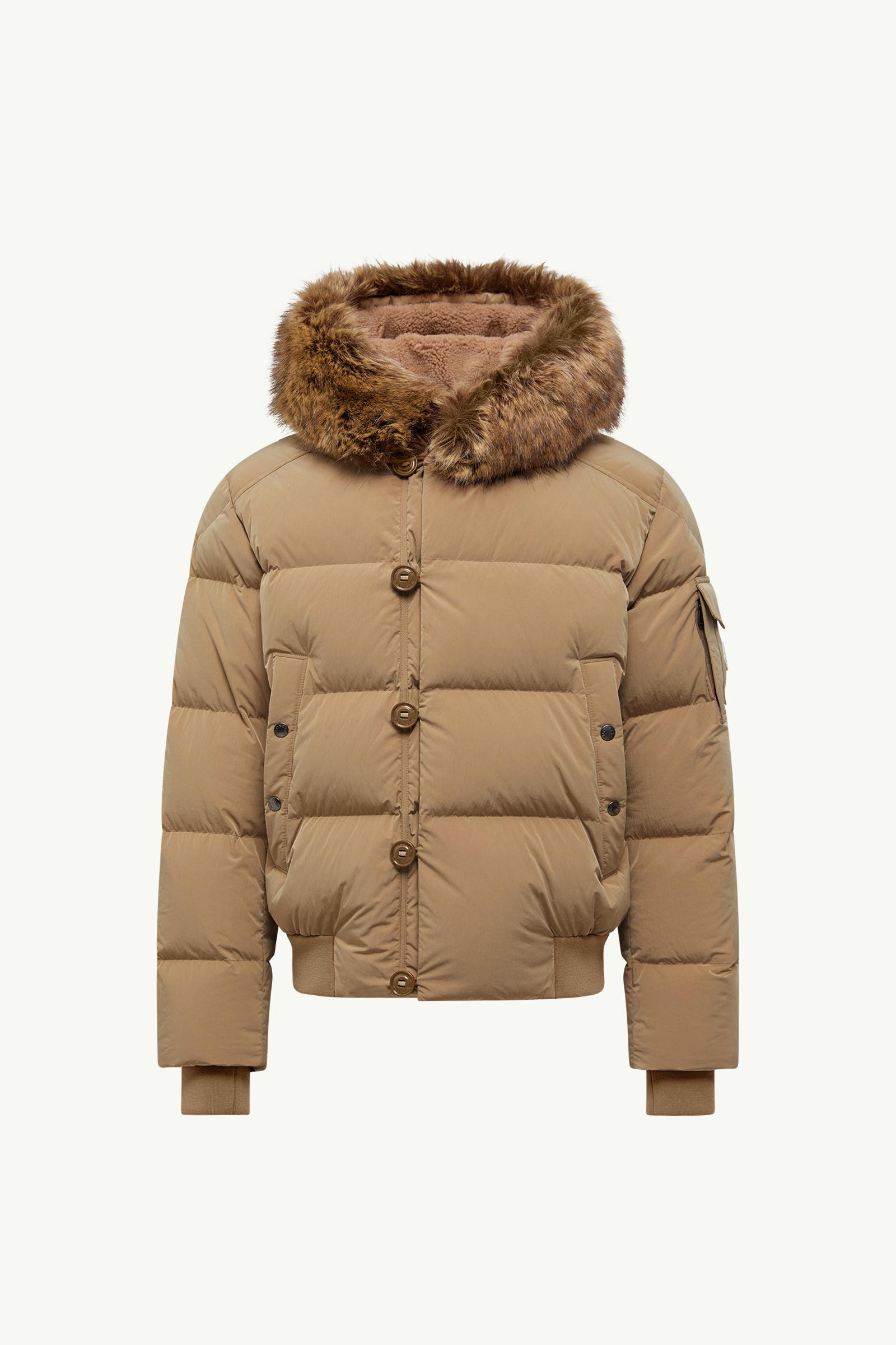 Beige Luynes Hooded Short Down Jacket - Short Down Jackets for Men