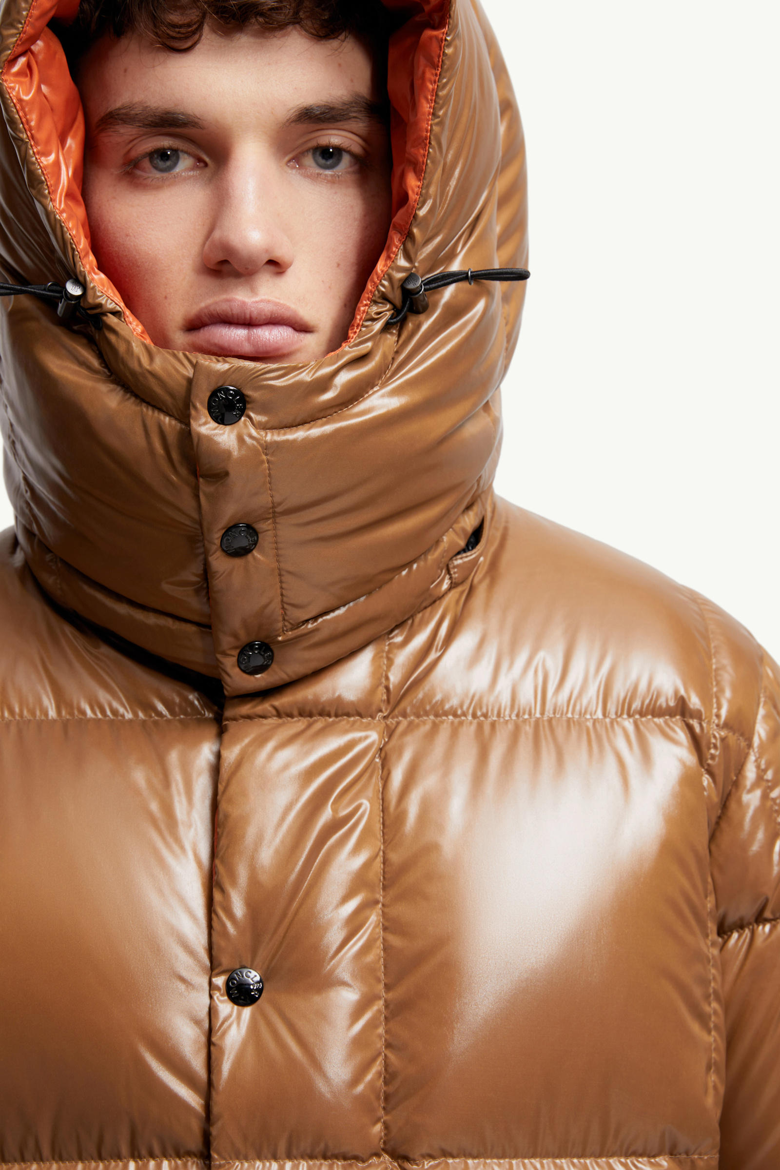 Parana Hooded Short Down Jacket Men Light Brown Moncler 5