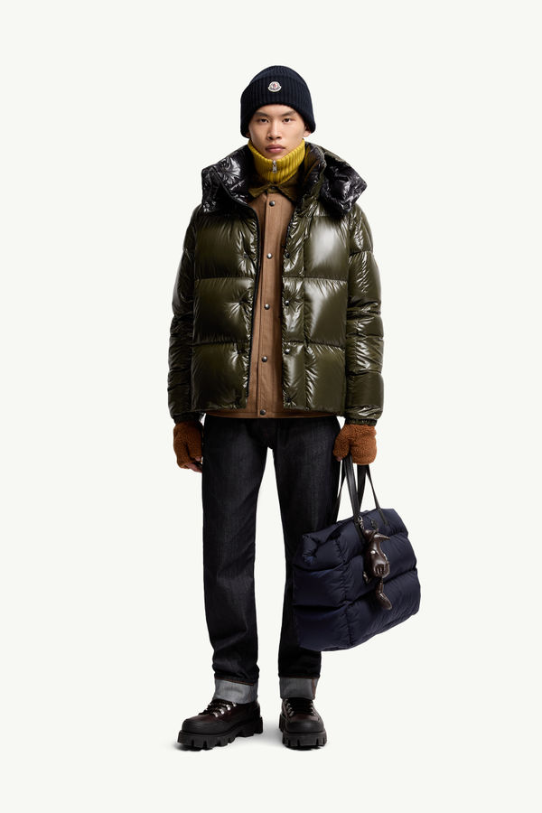 Parana Hooded Short Down Jacket Men Olive Green Moncler 0