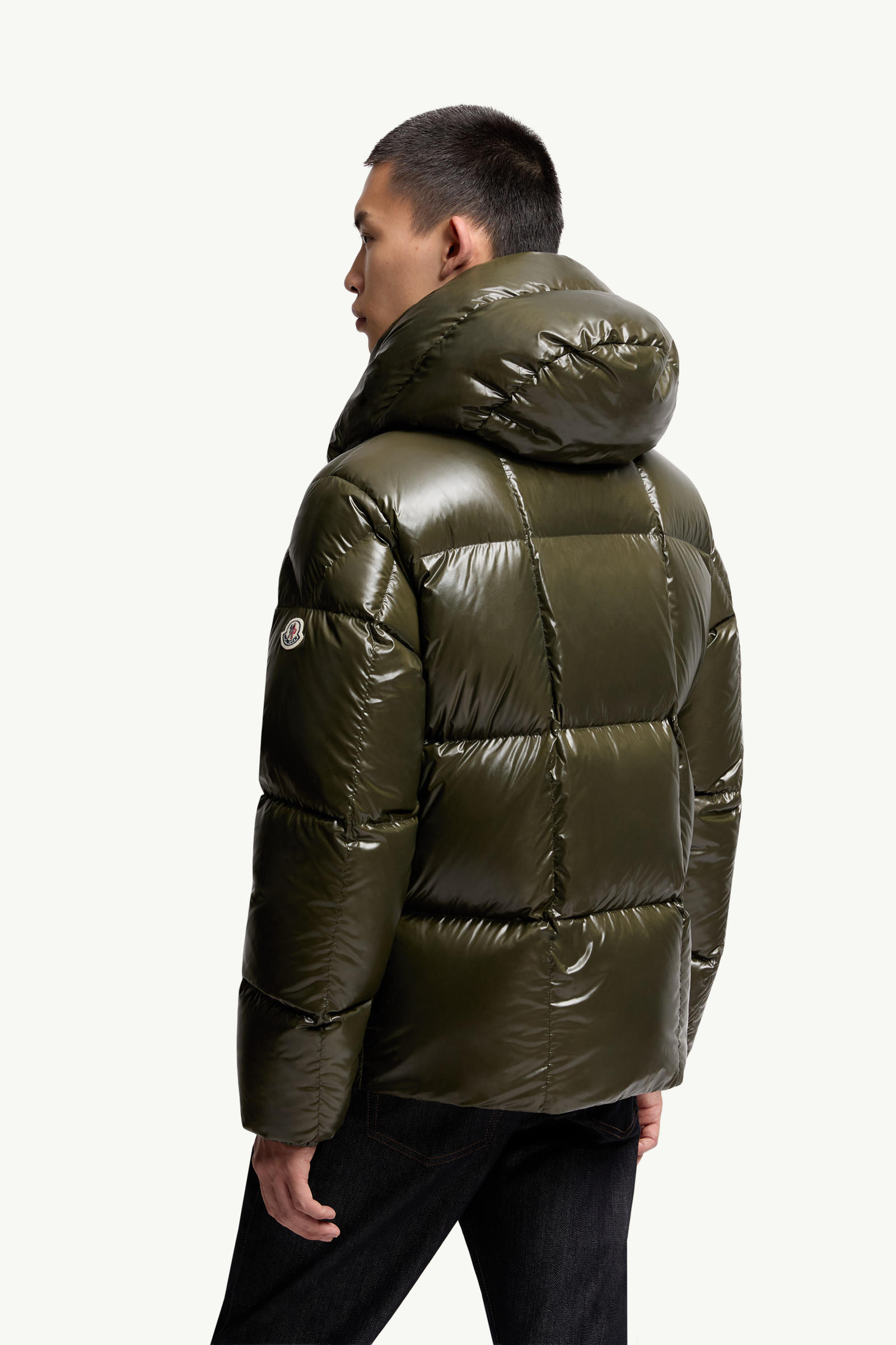 Parana Hooded Short Down Jacket Men Olive Green Moncler 4