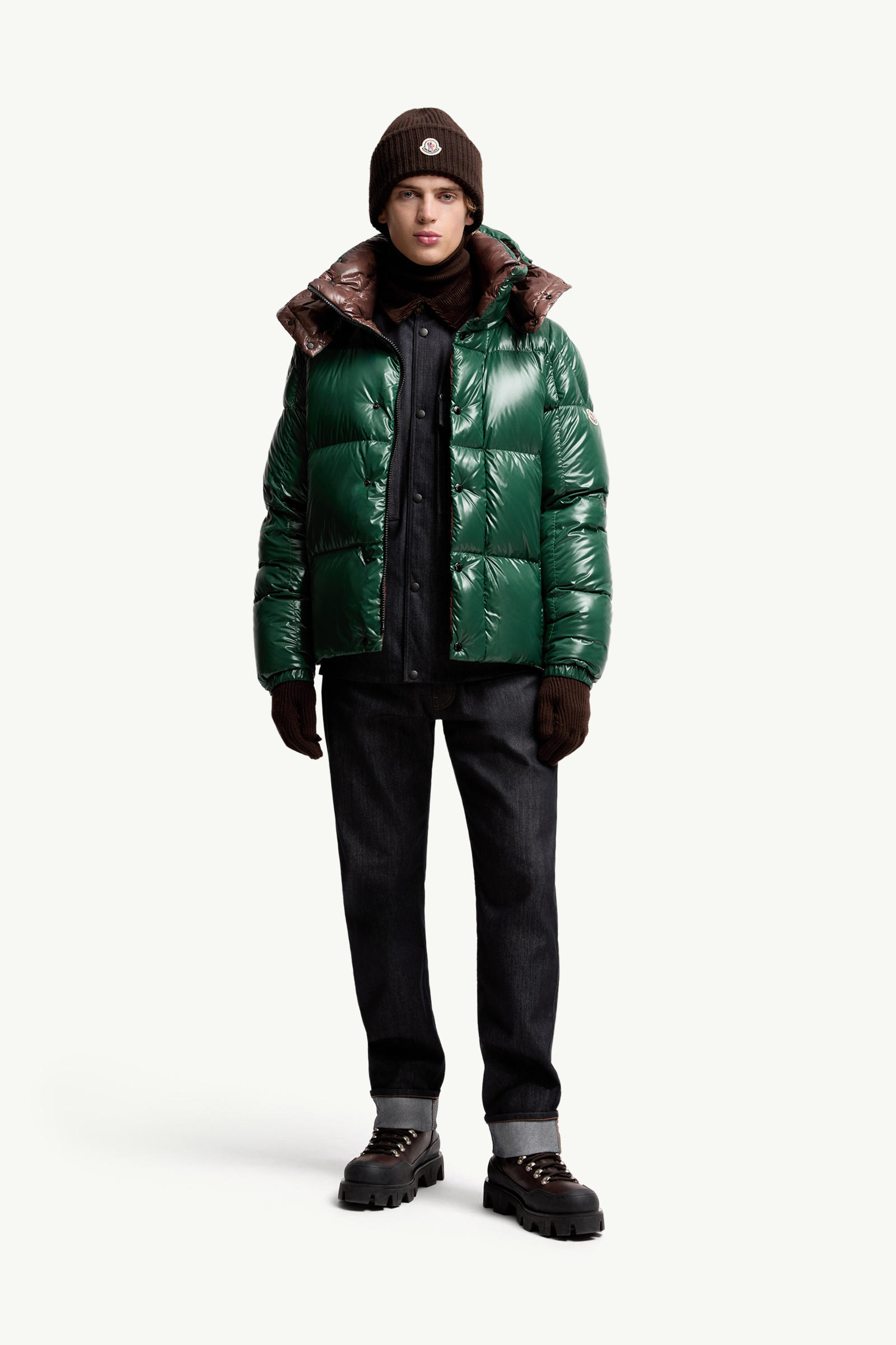 Parana Hooded Short Down Jacket Men Emerald Green Moncler 0