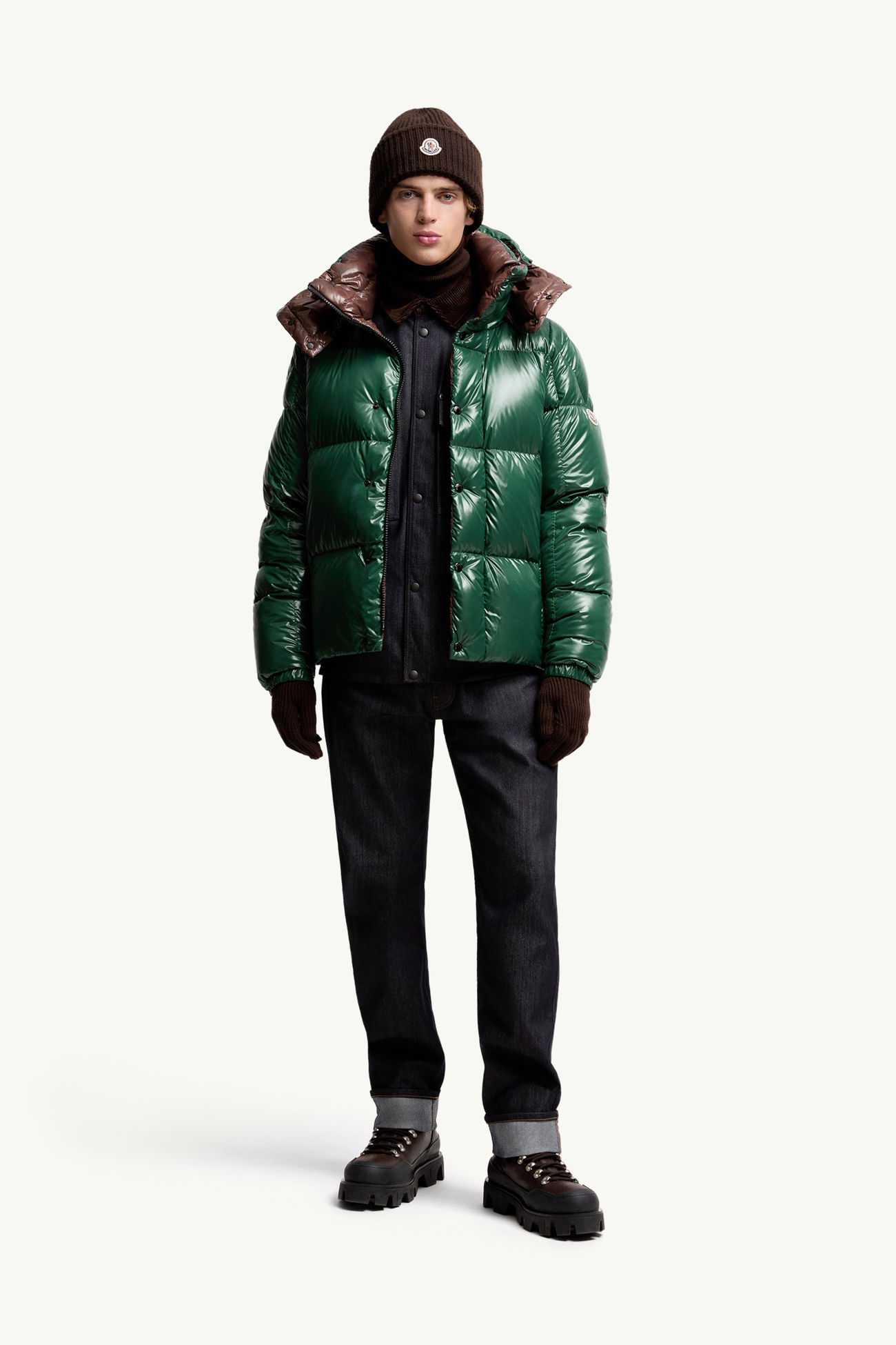 Parana kurze Daunenjacke mit Kapuze Herren Smaragdgrün Moncler 0