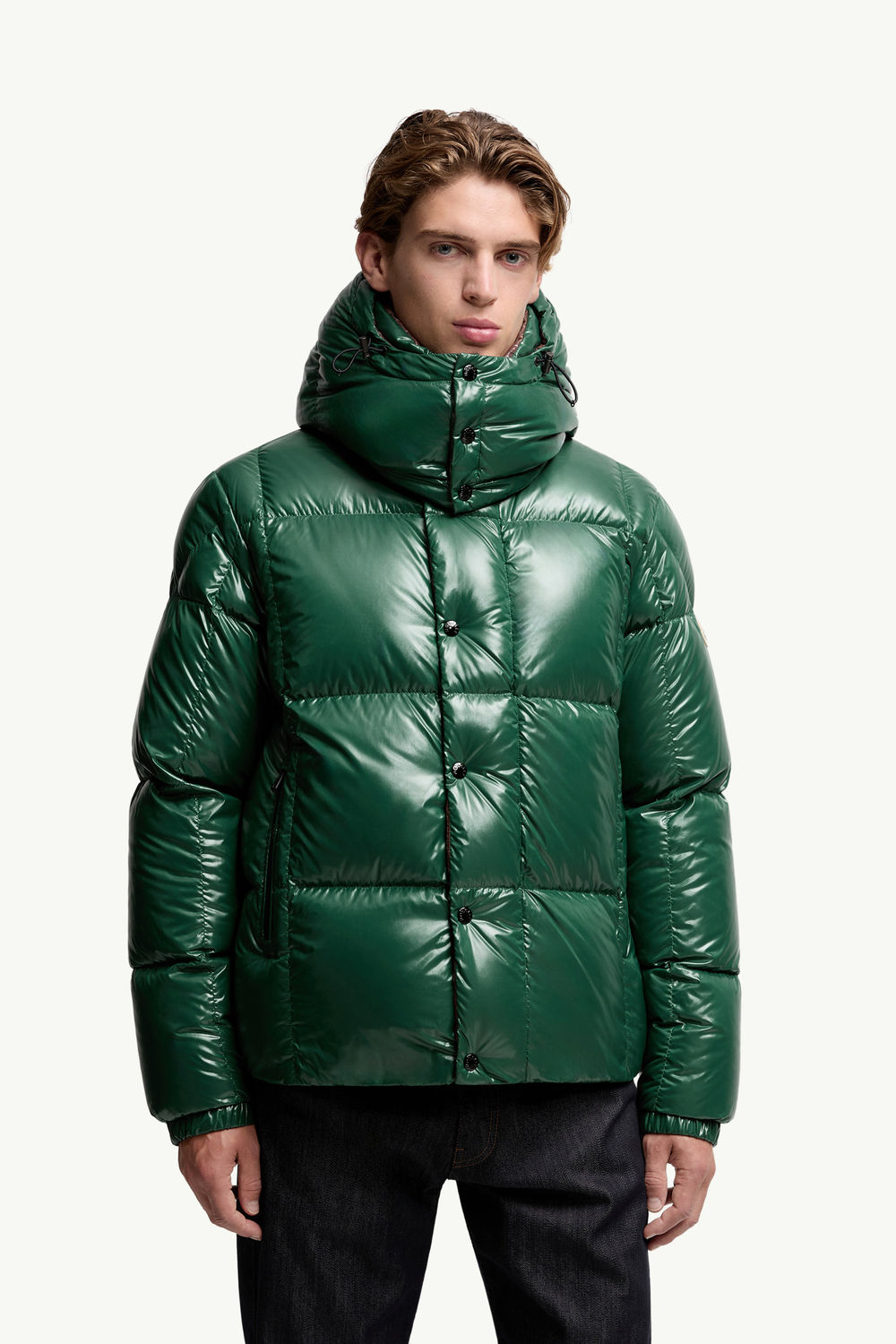 Parana Hooded Short Down Jacket Men Emerald Green Moncler 3