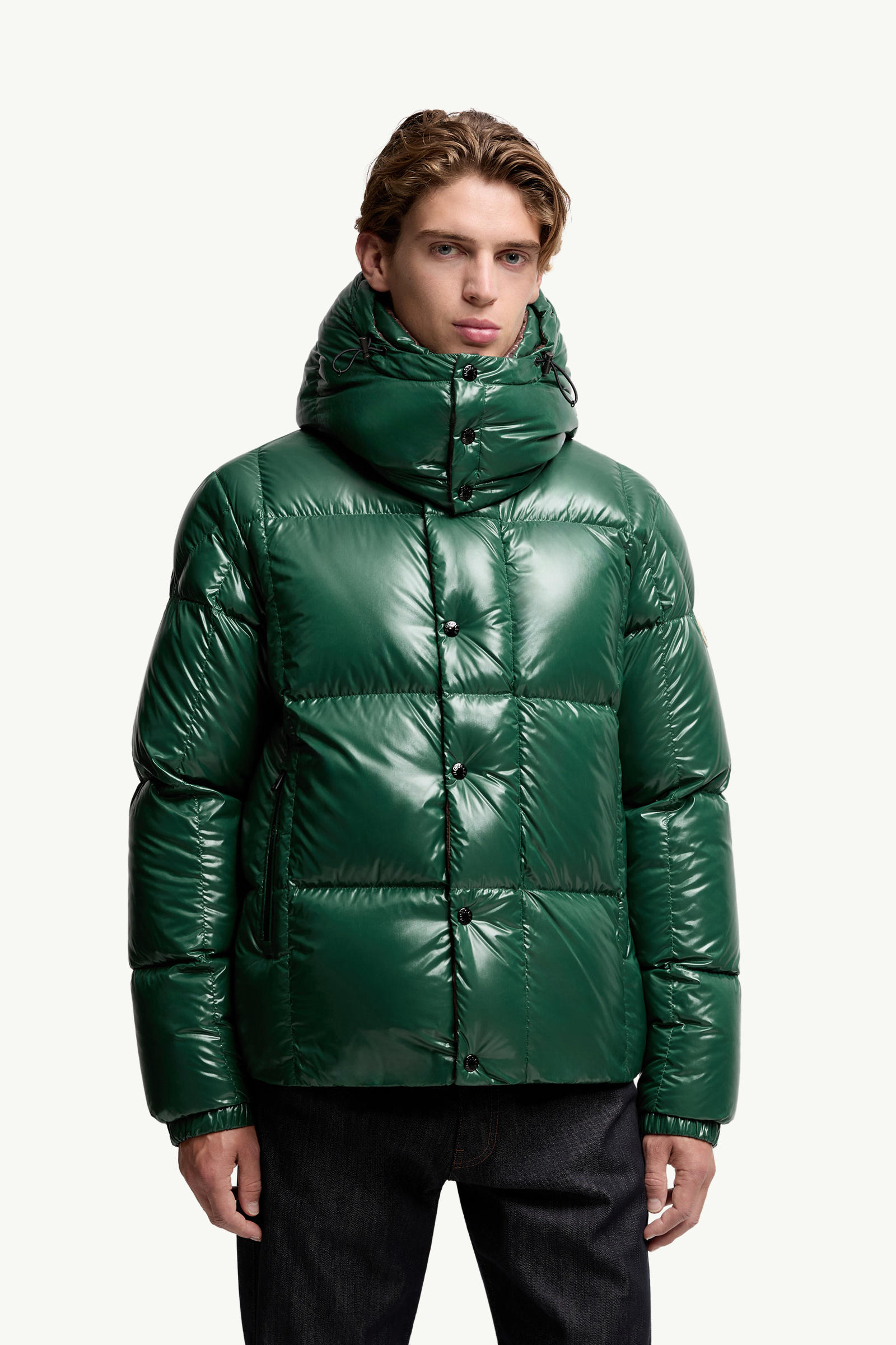 Parana Hooded Short Down Jacket Men Emerald Green Moncler 3