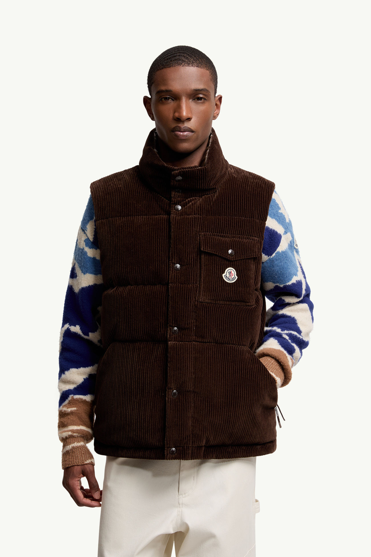 Chaleco plumífero de pana Agen Hombre Marrón Moncler 3