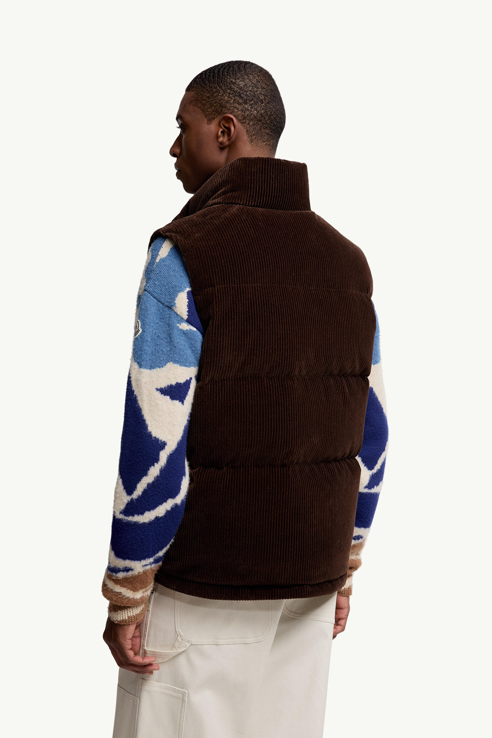 Agen Corduroy Down Vest Men Brown Moncler 4