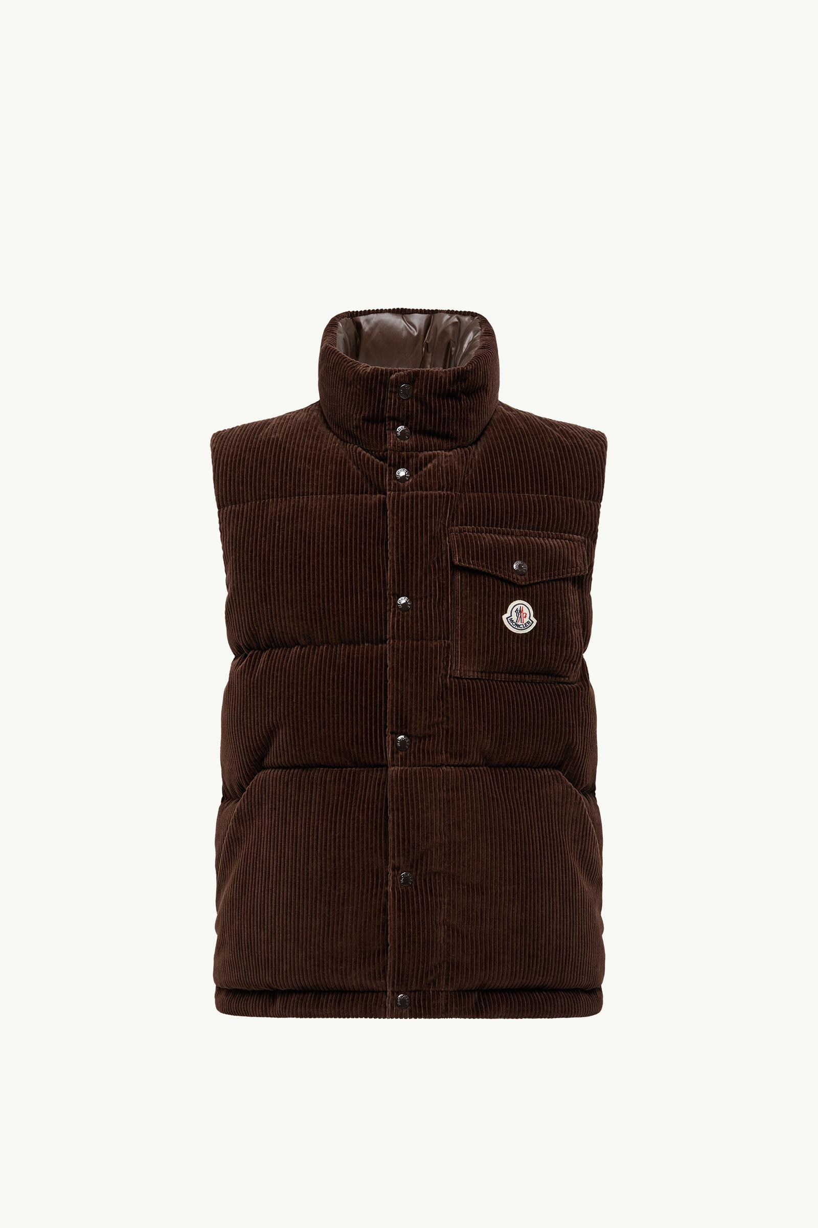 Brown Agen Corduroy Down Vest - Vests for Men | Moncler US