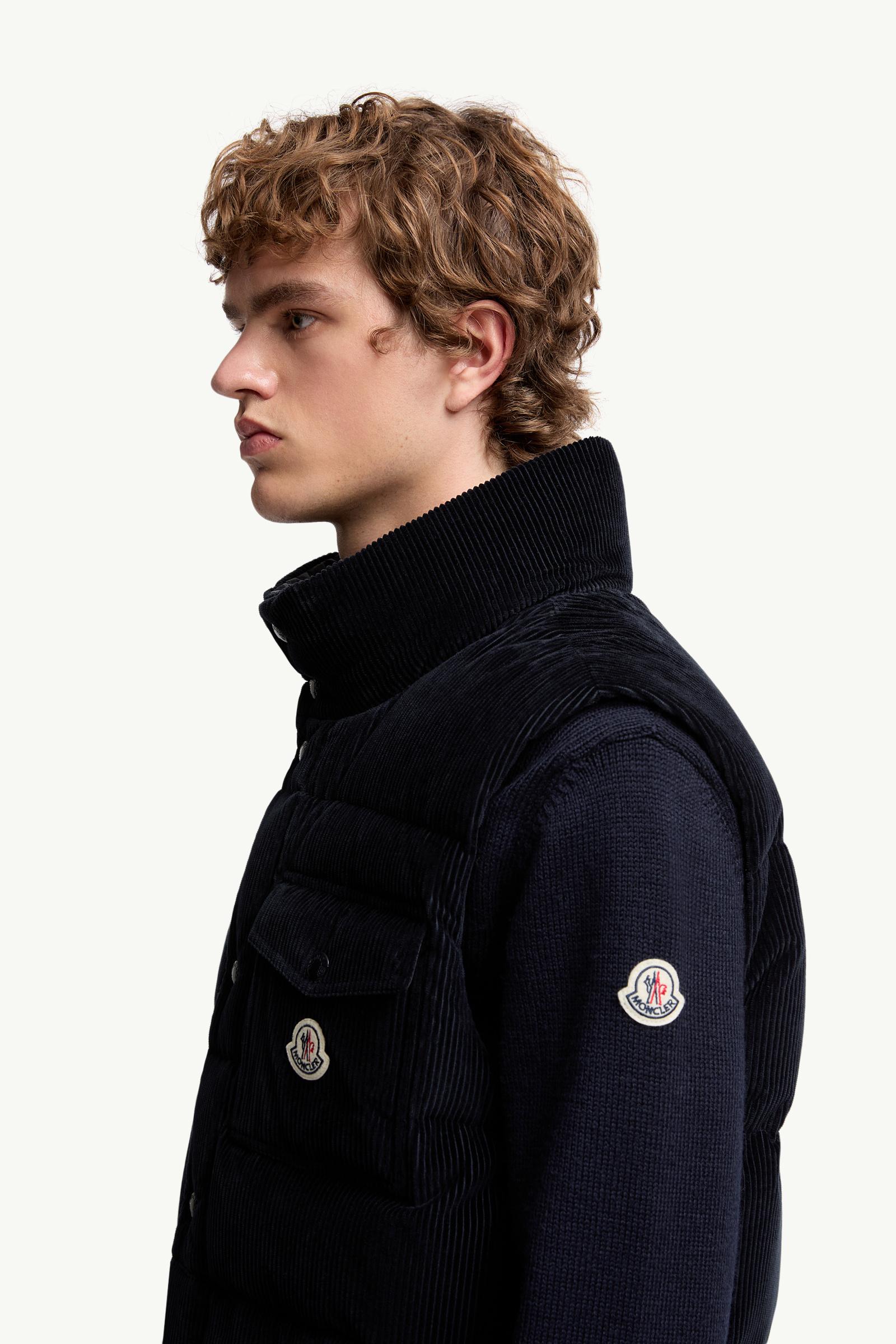 Agen Corduroy Down gilet Men Navy Blue Moncler 1