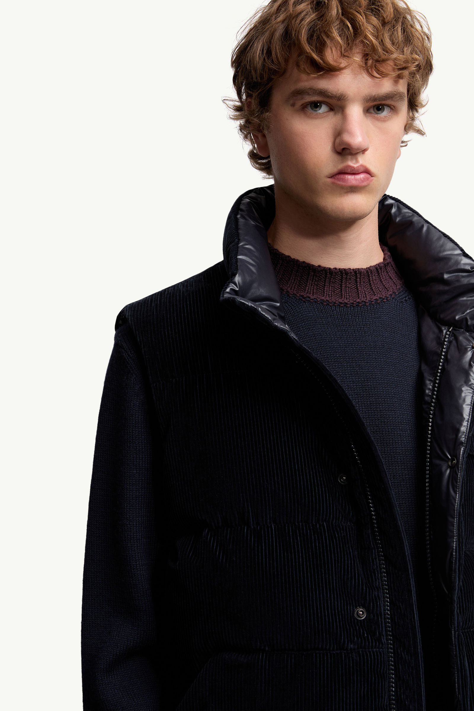 Gilet imbottito Agen in velluto a coste Uomo Blu Navy Moncler 5