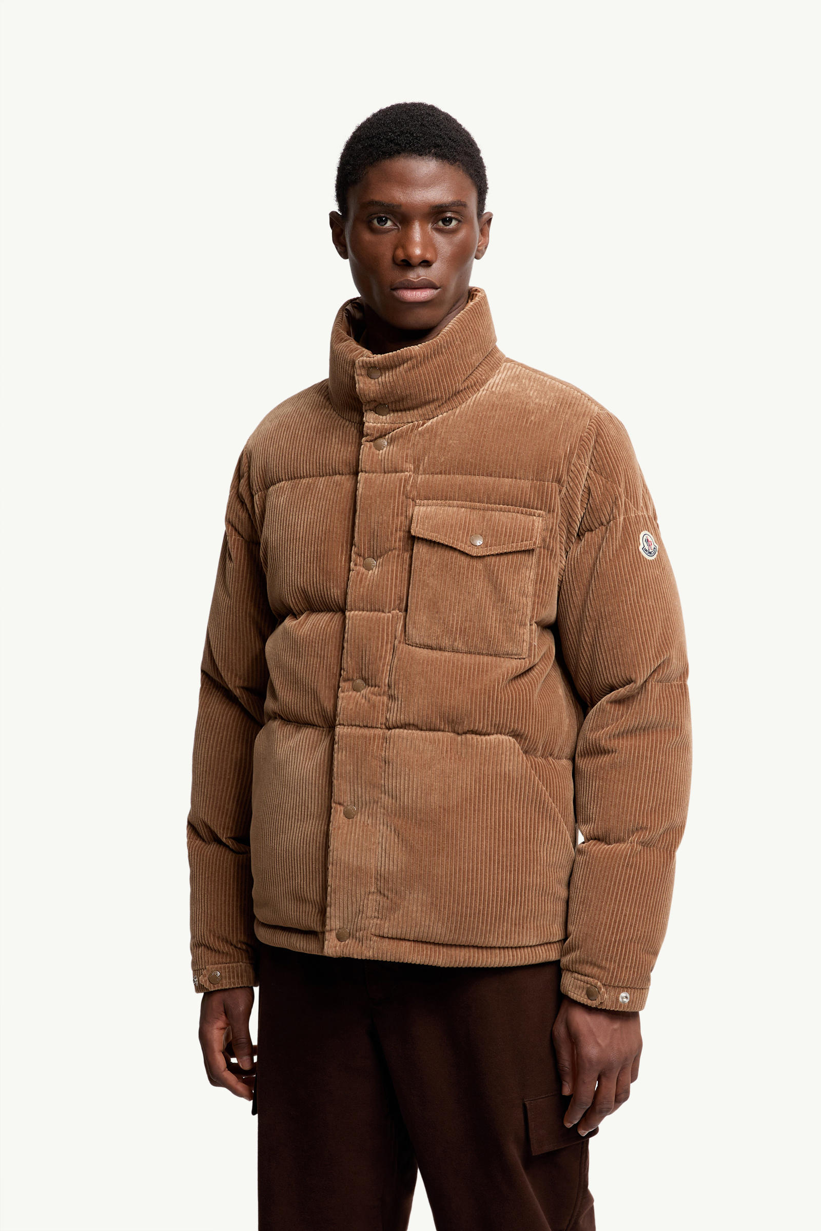Serrant kurze Daunenjacke aus Cord Herren Braun Moncler 3