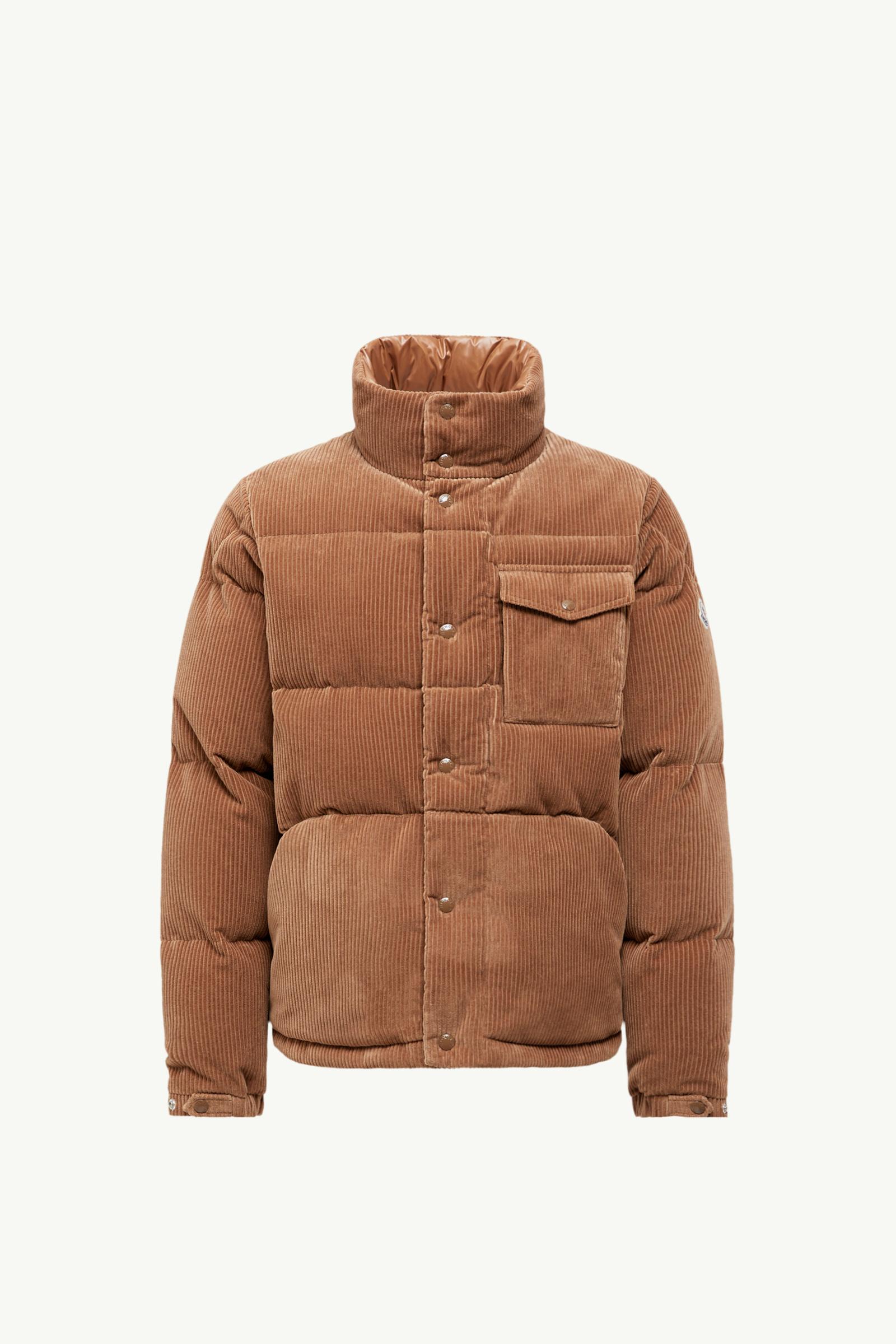 Brown Serrant Corduroy Short Down Jacket - Short Down Jackets for