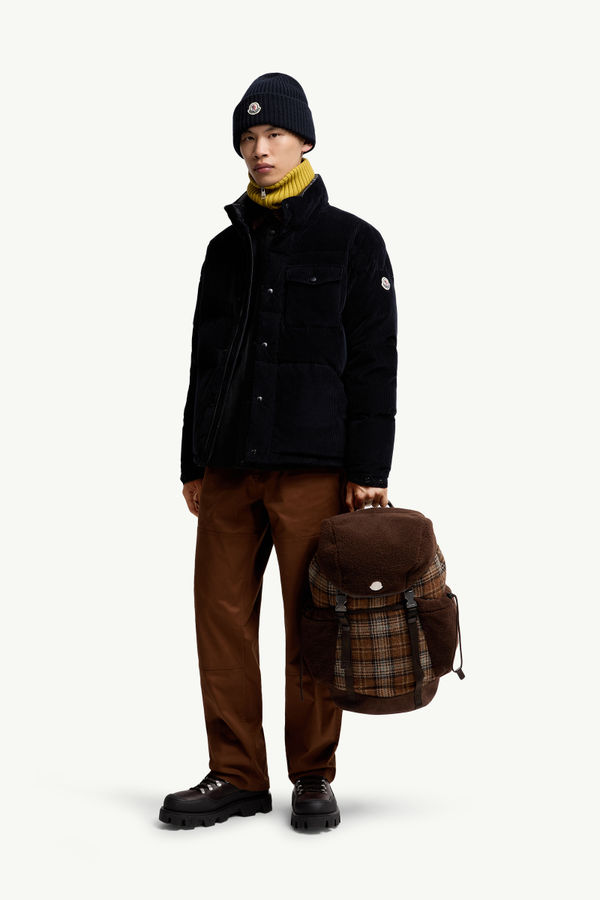 Serrant Corduroy Short Down Jacket 남성 네이비 블루 Moncler 0