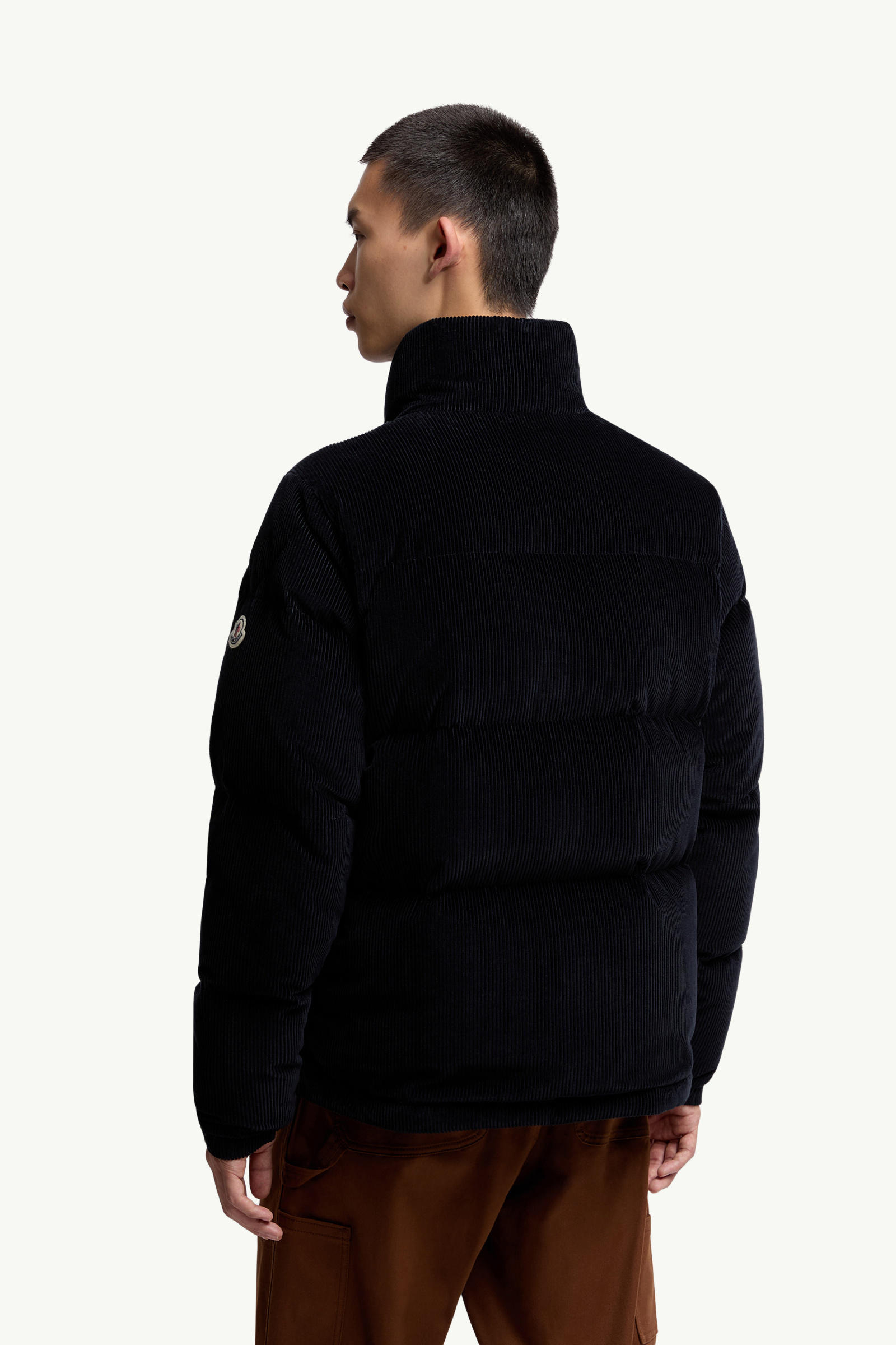 Serrant Corduroy Short Down Jacket Men Navy Blue Moncler 4