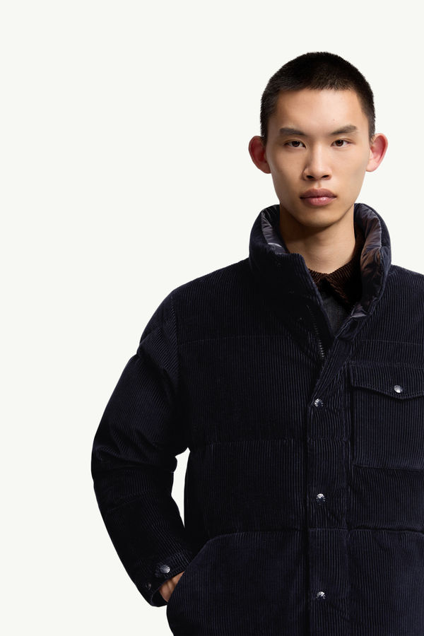 Serrant男士灯芯绒短款羽绒夹克外套 男士 海军蓝色 Moncler 5