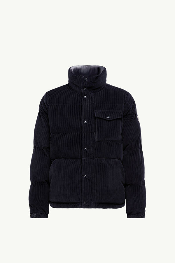 Doudoune courte Serrant en velours côtelé Hommes Bleu marine Moncler 2