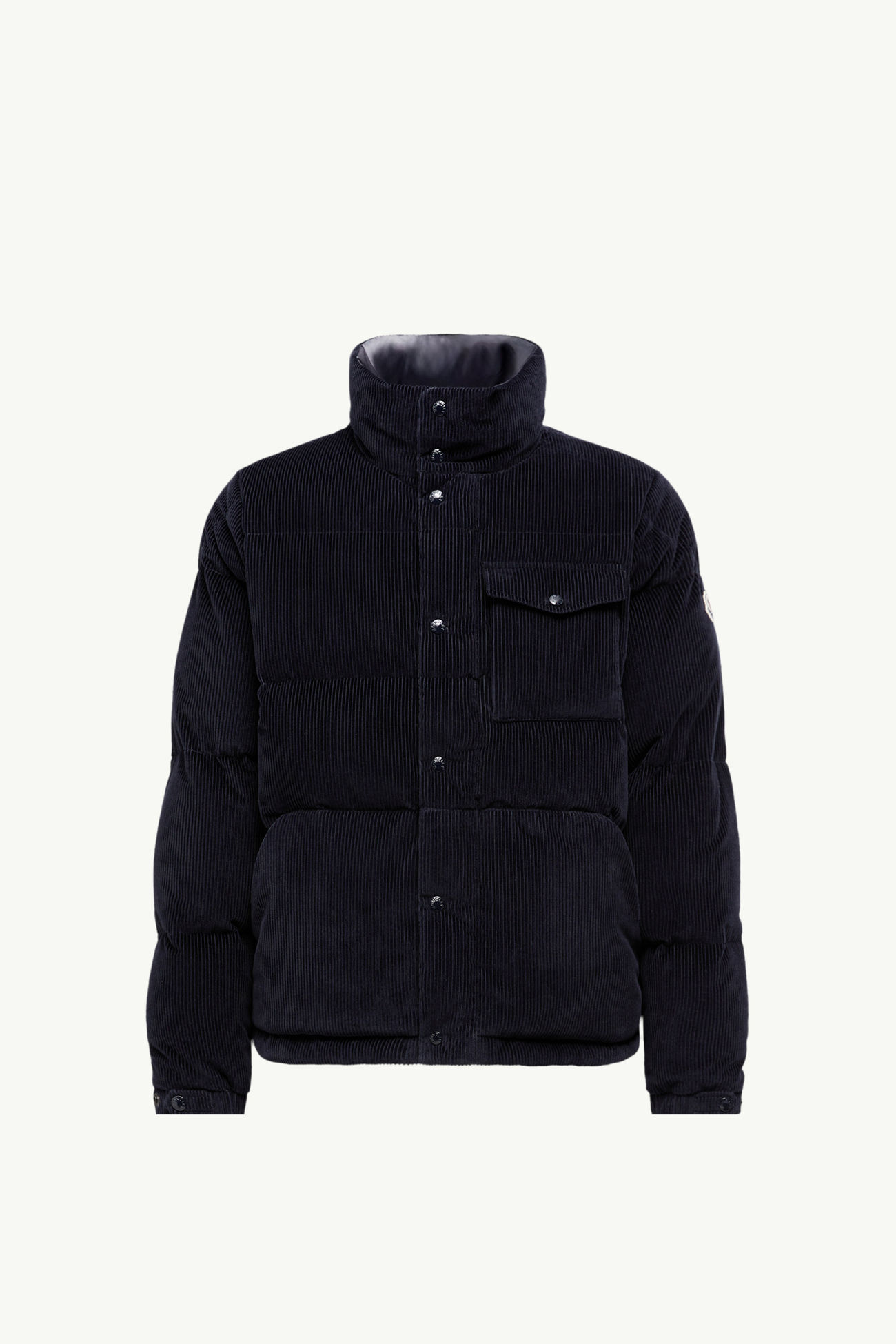 Piumino corto Serrant in velluto Uomo Blu Navy Moncler 2