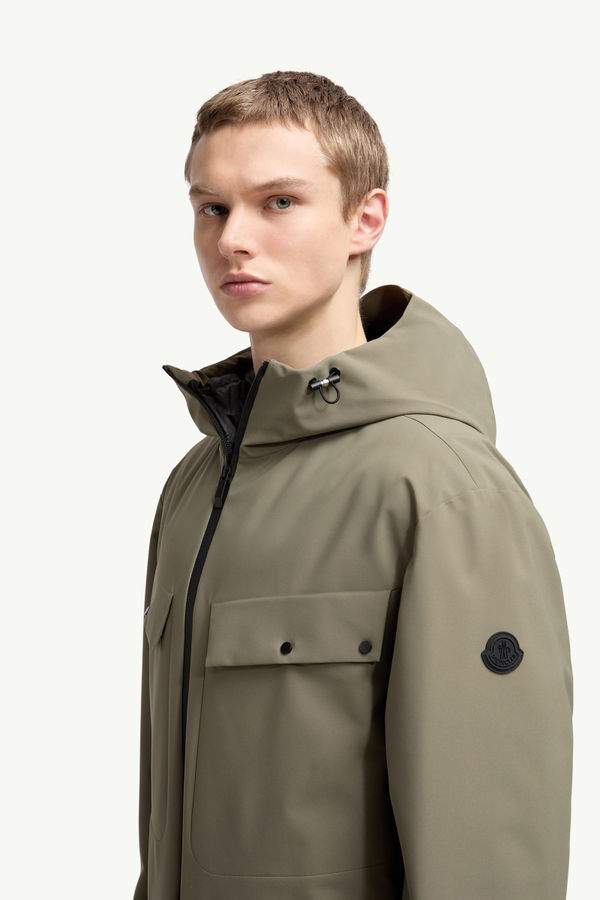 Escurays Hooded Short Down Jacket Men Olive Green Moncler 1