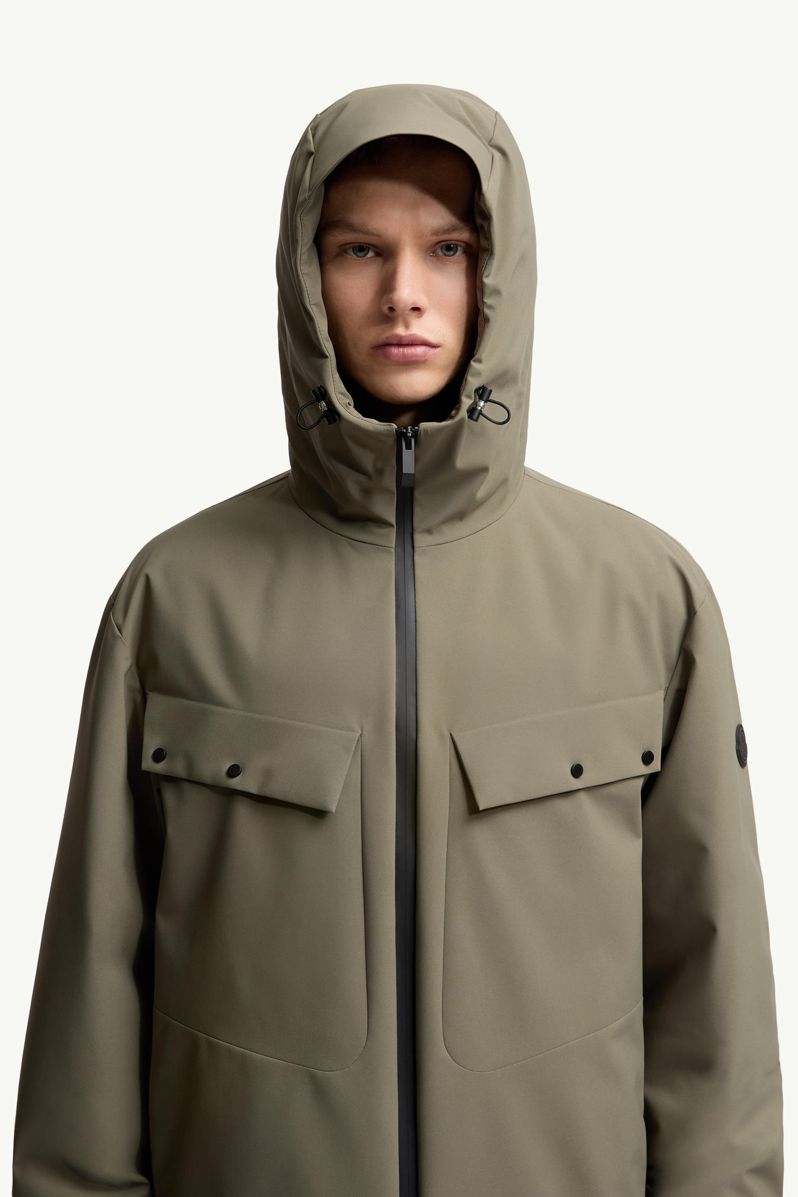 Escurays Hooded Short Down Jacket Men Olive Green Moncler 5