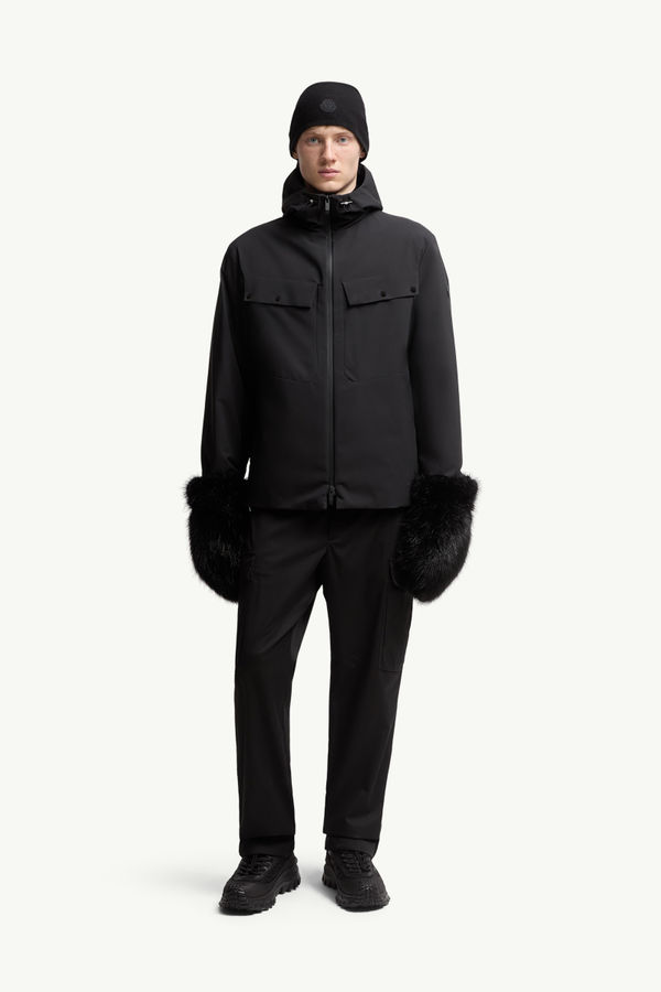 Escurays Hooded Short Down Jacket Men Black Moncler 0