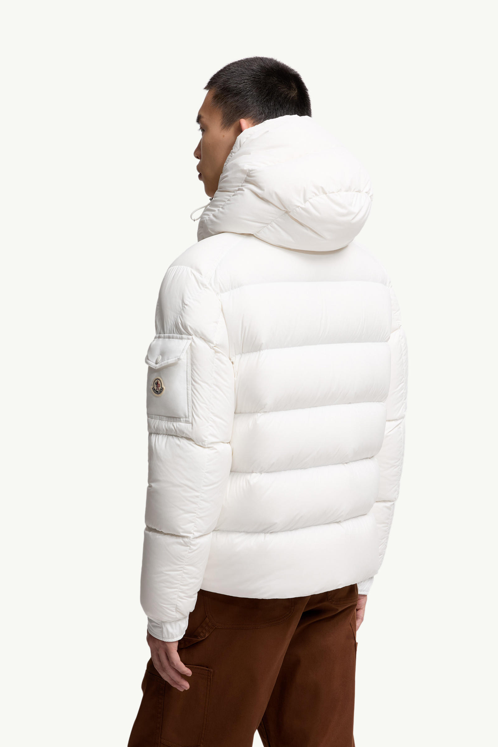 Piumino corto Moncler Maya 70 con cappuccio Uomo Bianco Moncler 4